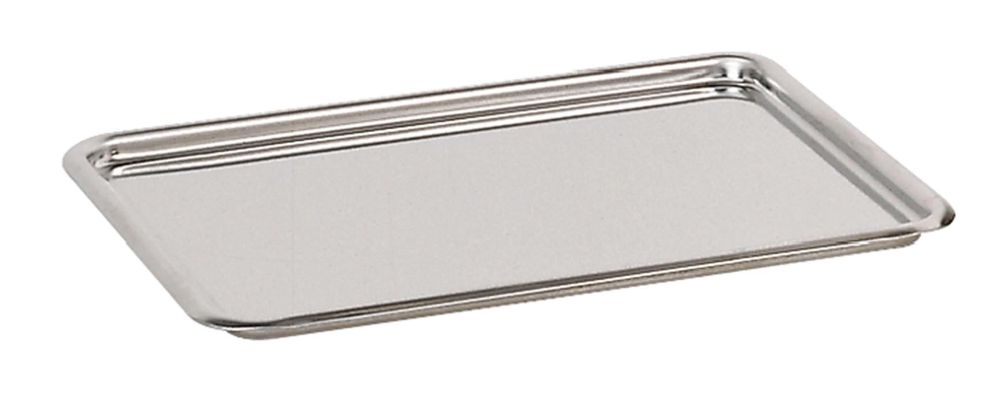 Entdecken Sie das elegante Serviertablett von de Buyer (31x24 cm) aus hochwertigem Edelstahl – ideal für Backwaren, Torten und Snacks!