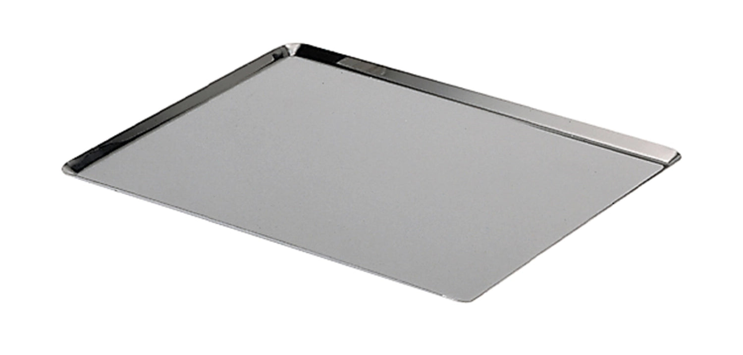 Hochwertiges Backblech von de Buyer, 60x40 cm, H: 1 cm, mit schrägen Kanten für müheloses Entnehmen von Gebäck und optimalen Backergebnissen.