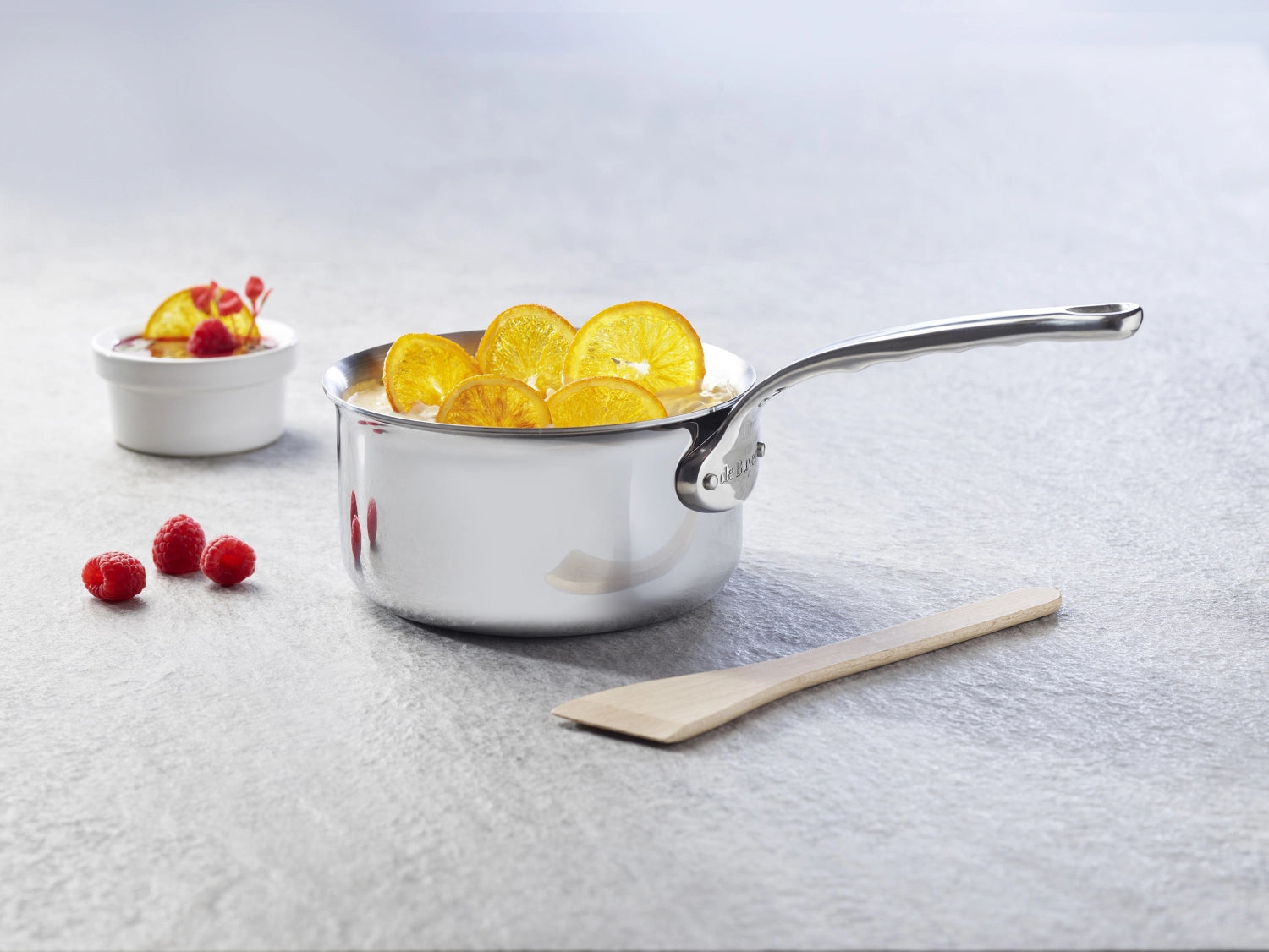 Elegante AFFINITY Stielkasserolle Ø 20cm aus hochwertigem Edelstahl, ideal für Induktionsherde, von de Buyer.