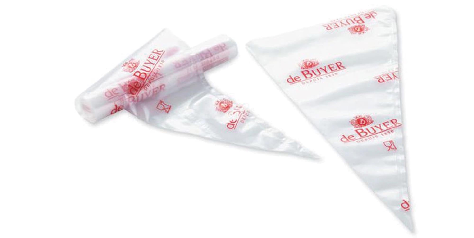 Einweg-Spritzbeutel 40cm von de Buyer: robust, flexibel, hygienisch. Ideal für Sahnetuffs & Zuckerguss. Rolle mit 20 Stk. für Hobby- & Profibäcker.