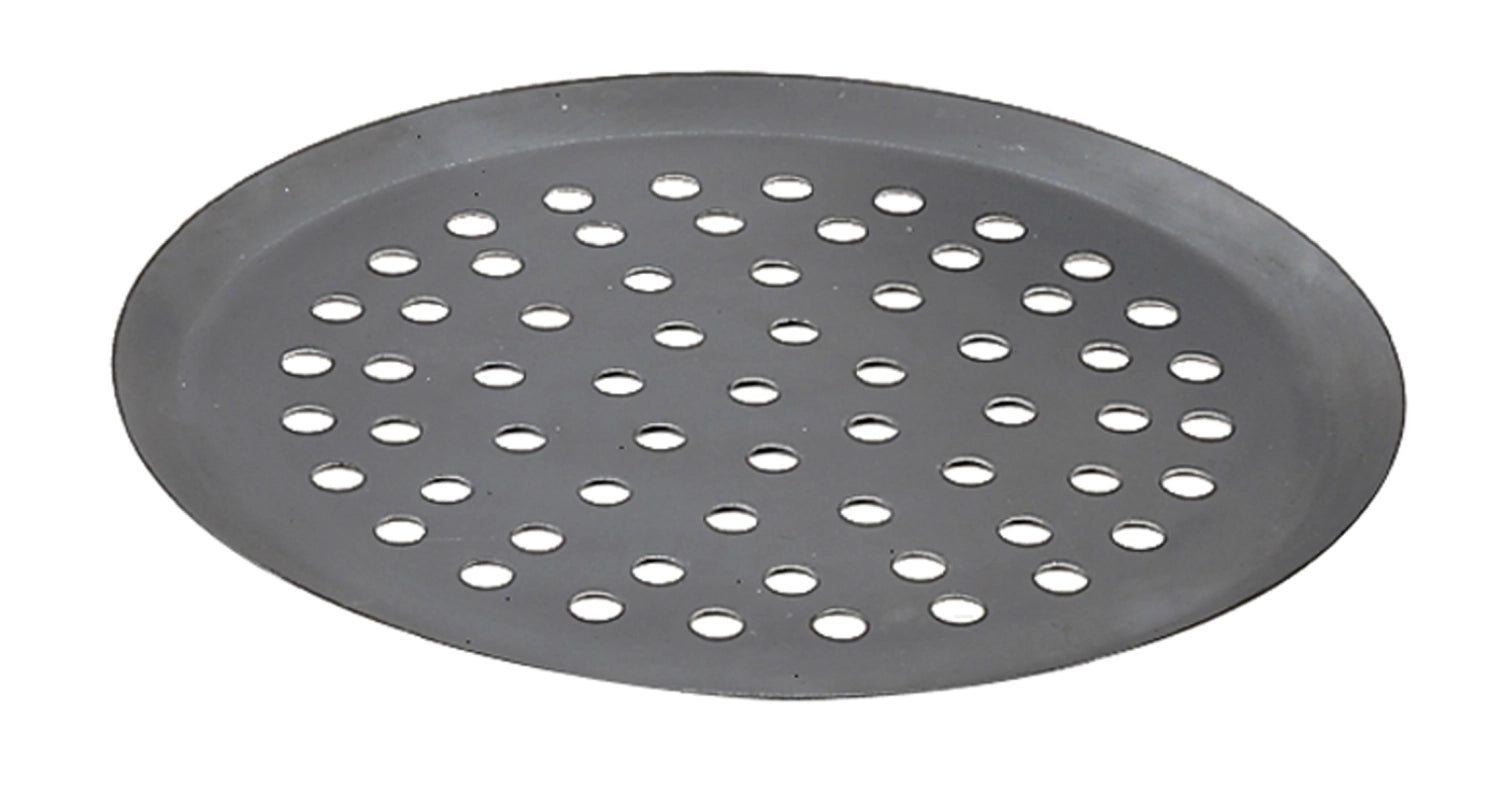 Pizzablech rund, gelocht Ø 28cm Blaustahl