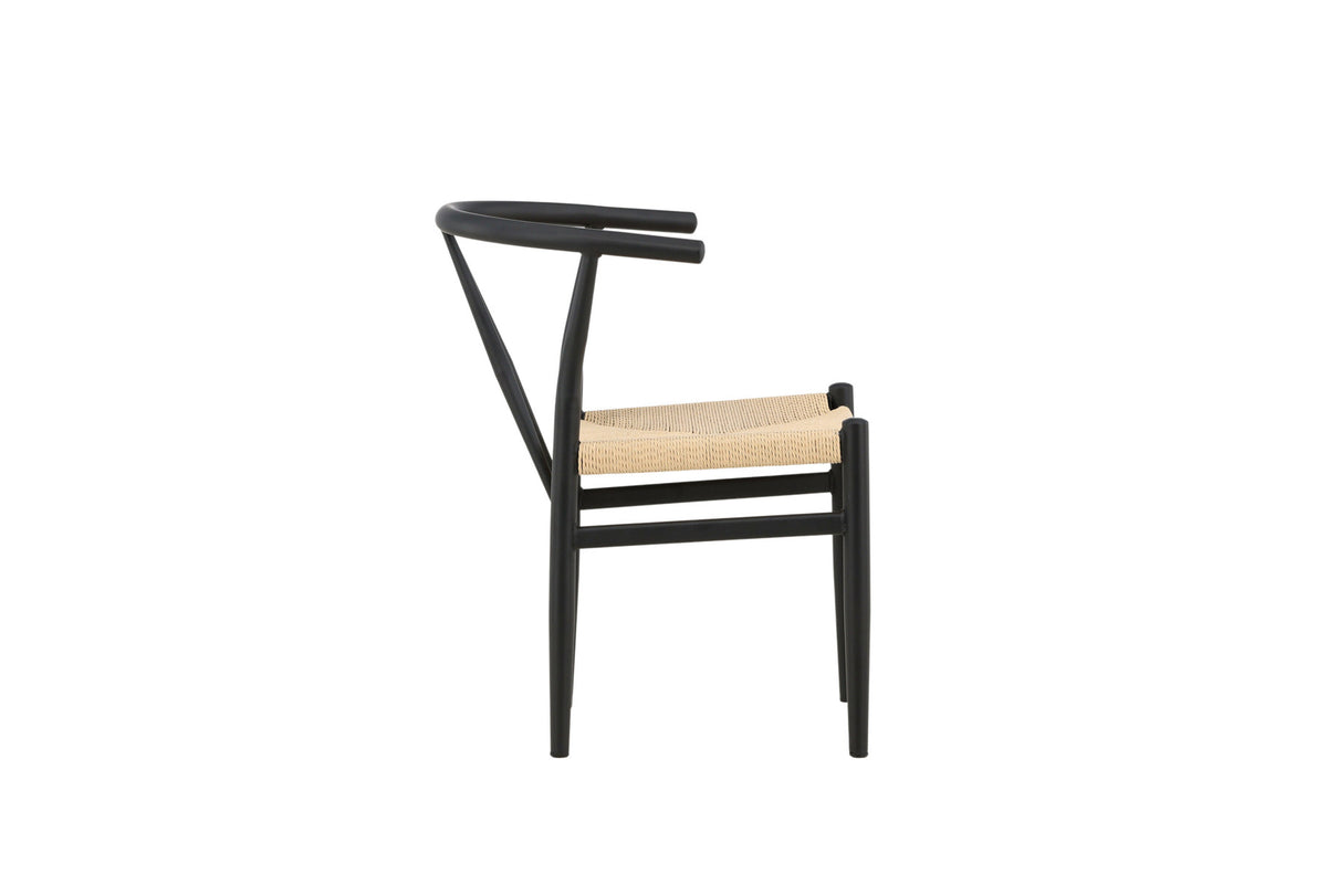Alfons Esszimmerstuhl in Schwarz präsentiert im Onlineshop von KAQTU Design AG. Schalenstuhl mit Armlehne ist von Venture Home