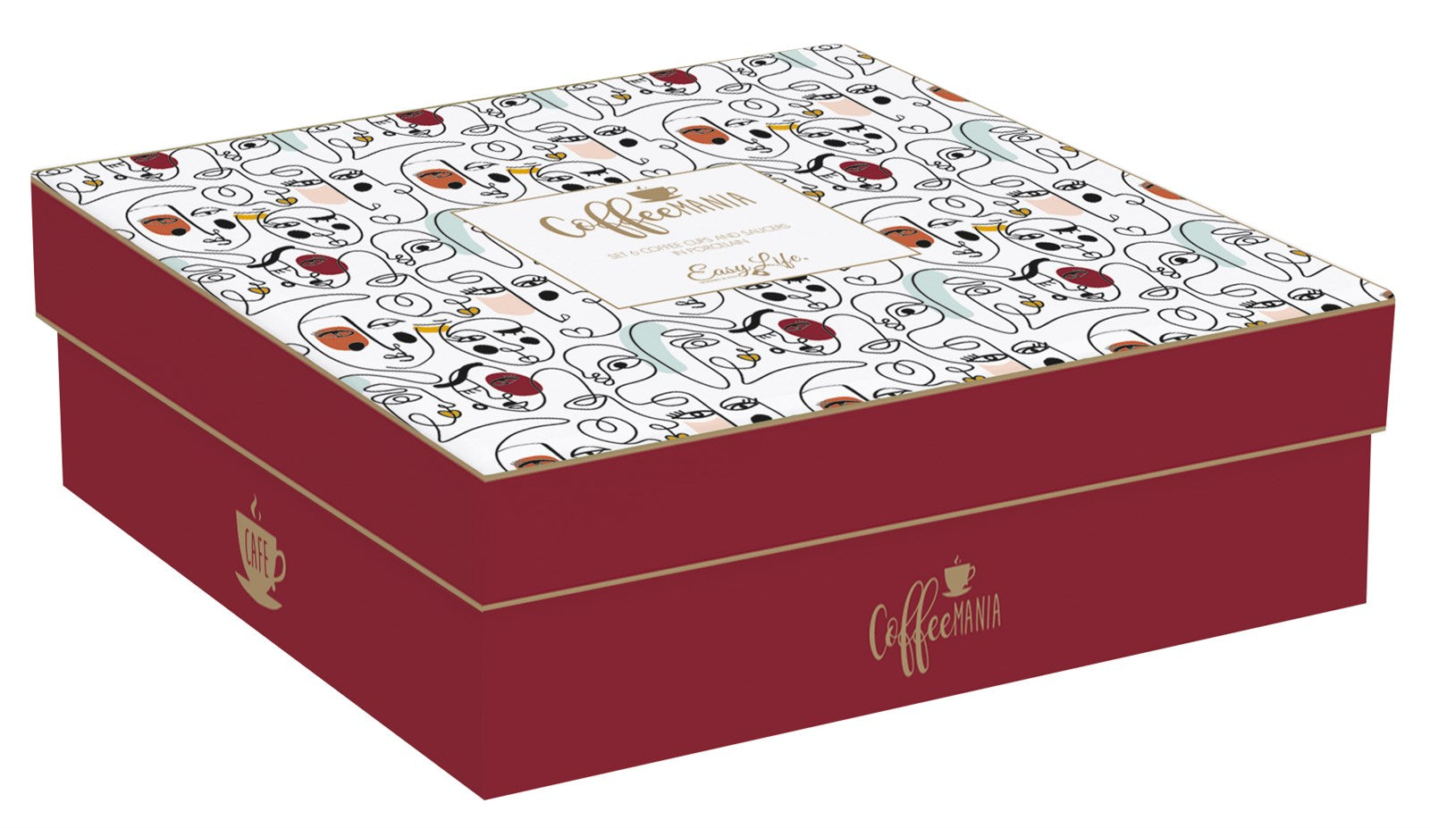 Elegantes Set aus 6 Espressotassen mit Untertassen, 100ml, von Easy Life. Perfekt für stilvollen Kaffeegenuss und Dekoration.