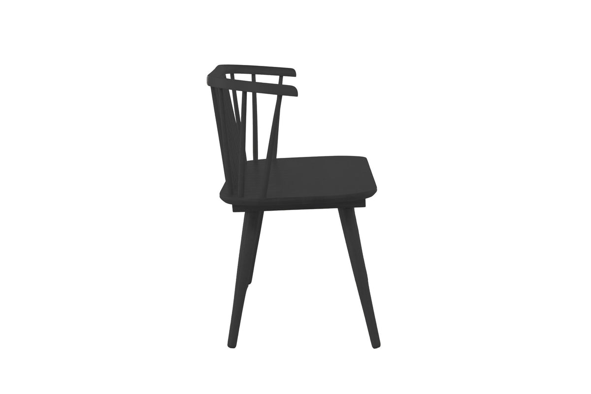 Schwarze Sitzbank Bobby aus Gummiholz von Venture Home mit geraden Linien, Masse 120 x 49 x 77 cm, Frontalansicht auf hellem Untergrund.