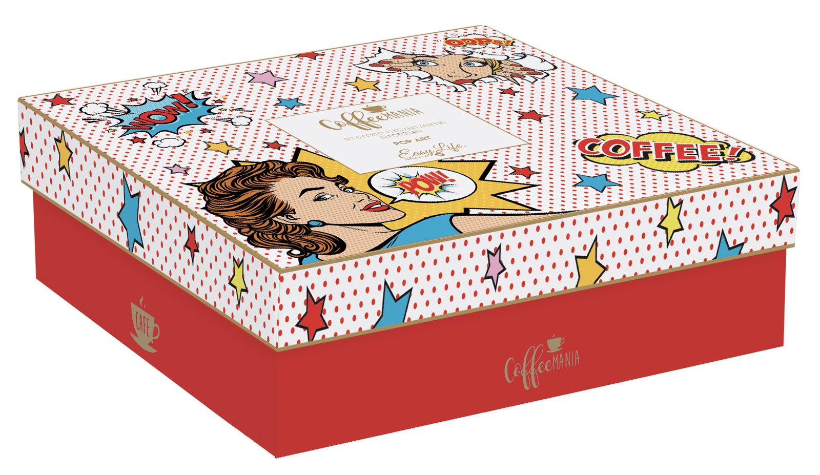 Elegantes Set aus 6 Espressotassen mit Untertassen, 100ml, von Easy Life. Perfekt für stilvollen Kaffeegenuss und Dekoration.