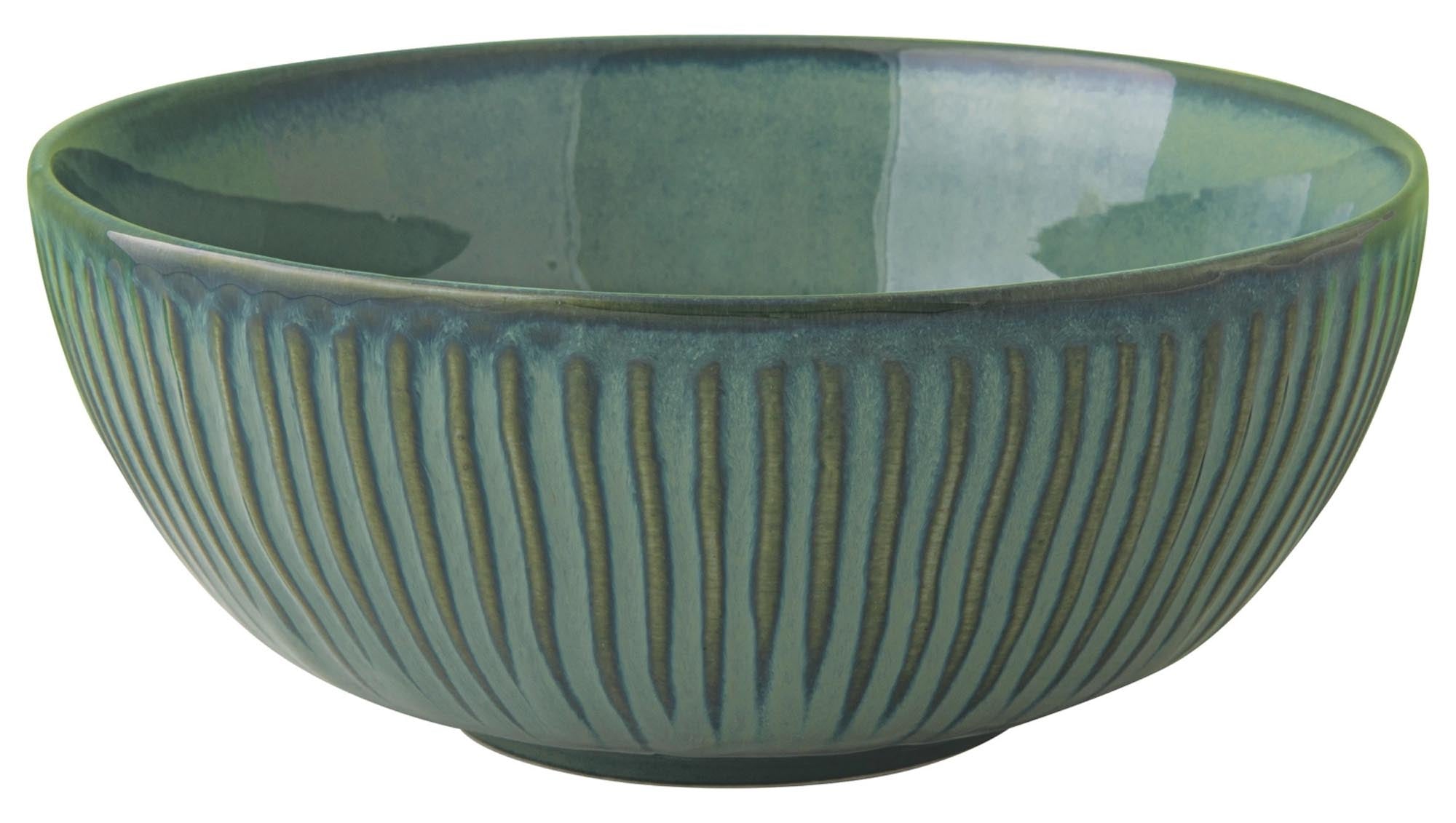 Elegante Porzellan Schüssel D26cm Gallery Green von Easy Life. Hitzebeständig, kratzfest, vielseitig einsetzbar. Ideal für Salate, Pasta und Obst.