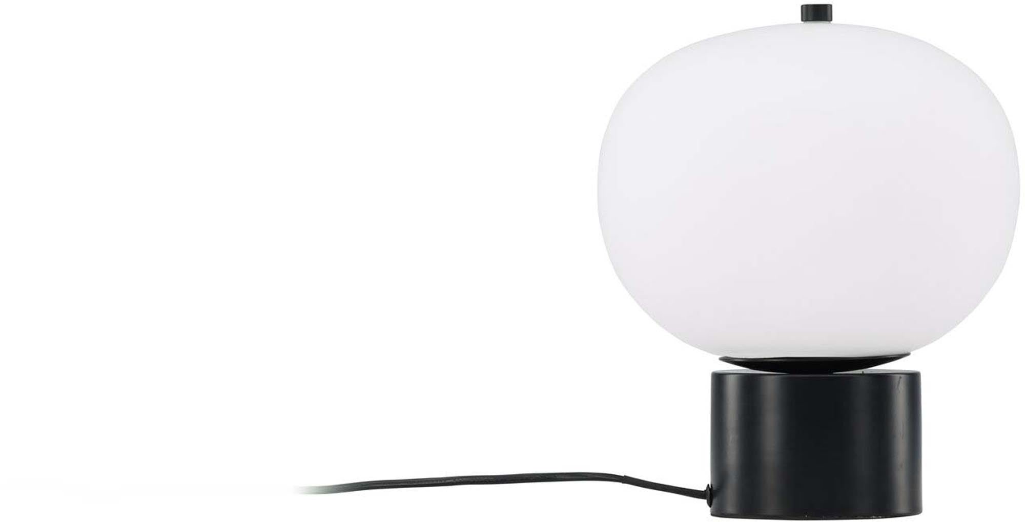 Die Cholet Tischleuchte von Venture Home: Modernes Design trifft zeitlose Eleganz. Schwarzes Untergestell, Glas-Lampenschirm, vielseitig einsetzbar.