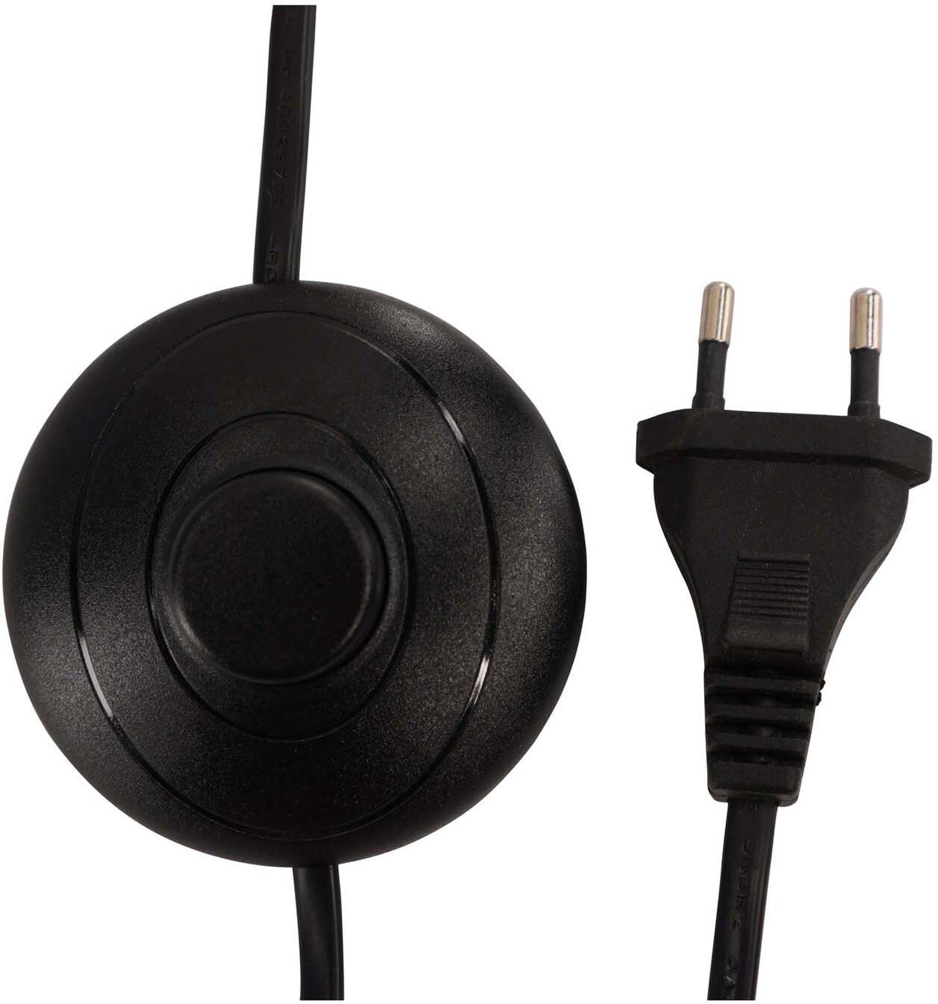 Die Rennes Stehleuchte von Venture Home: Elegantes Design aus schwarzem Eisen und beigem Leinen, ideal für moderne Wohnräume.