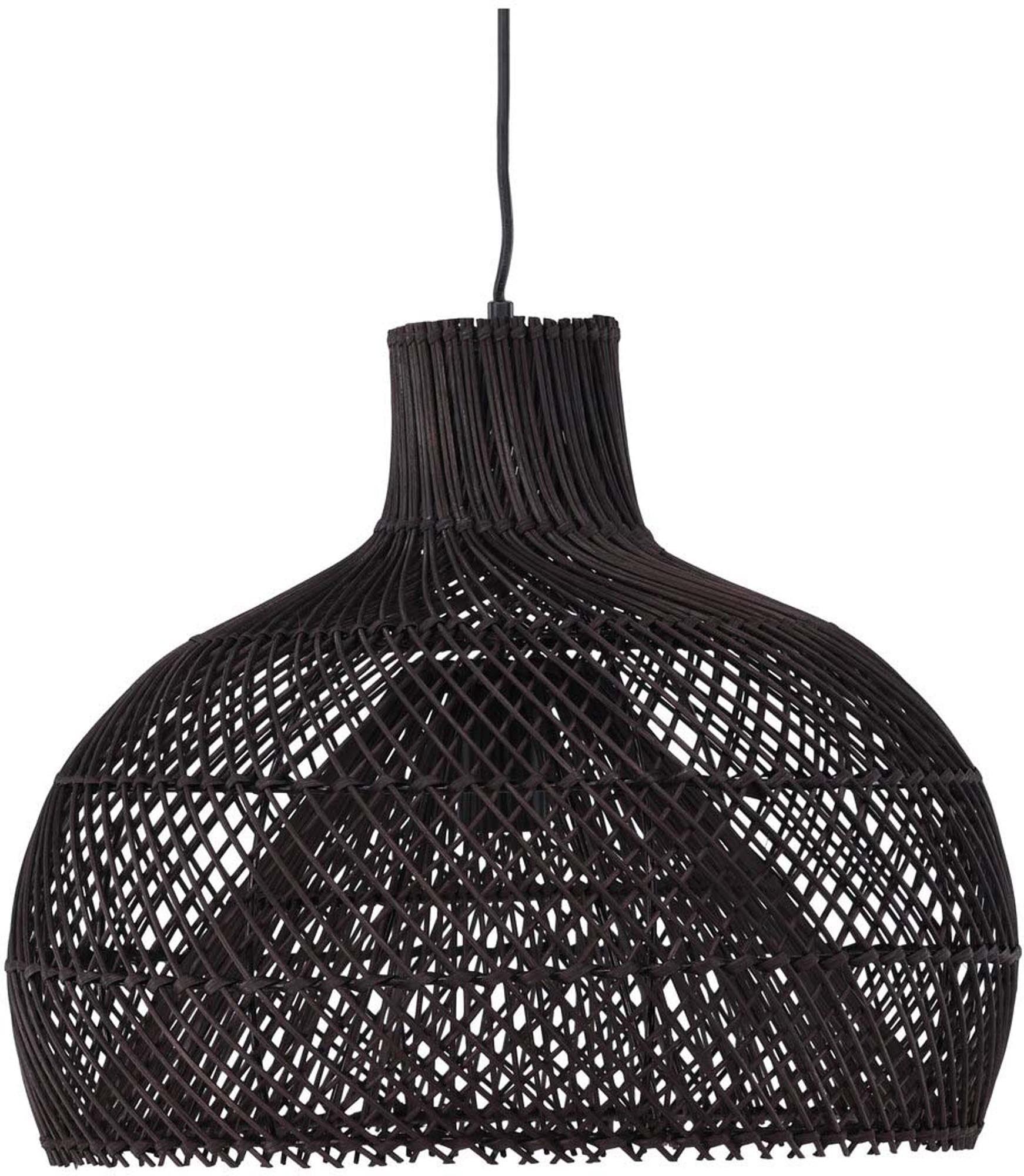 Die Laroche Pendelleuchte von Venture Home: Schwarzes Rattan, modernes Design, ideal für grosse Räume, schafft warme Atmosphäre.