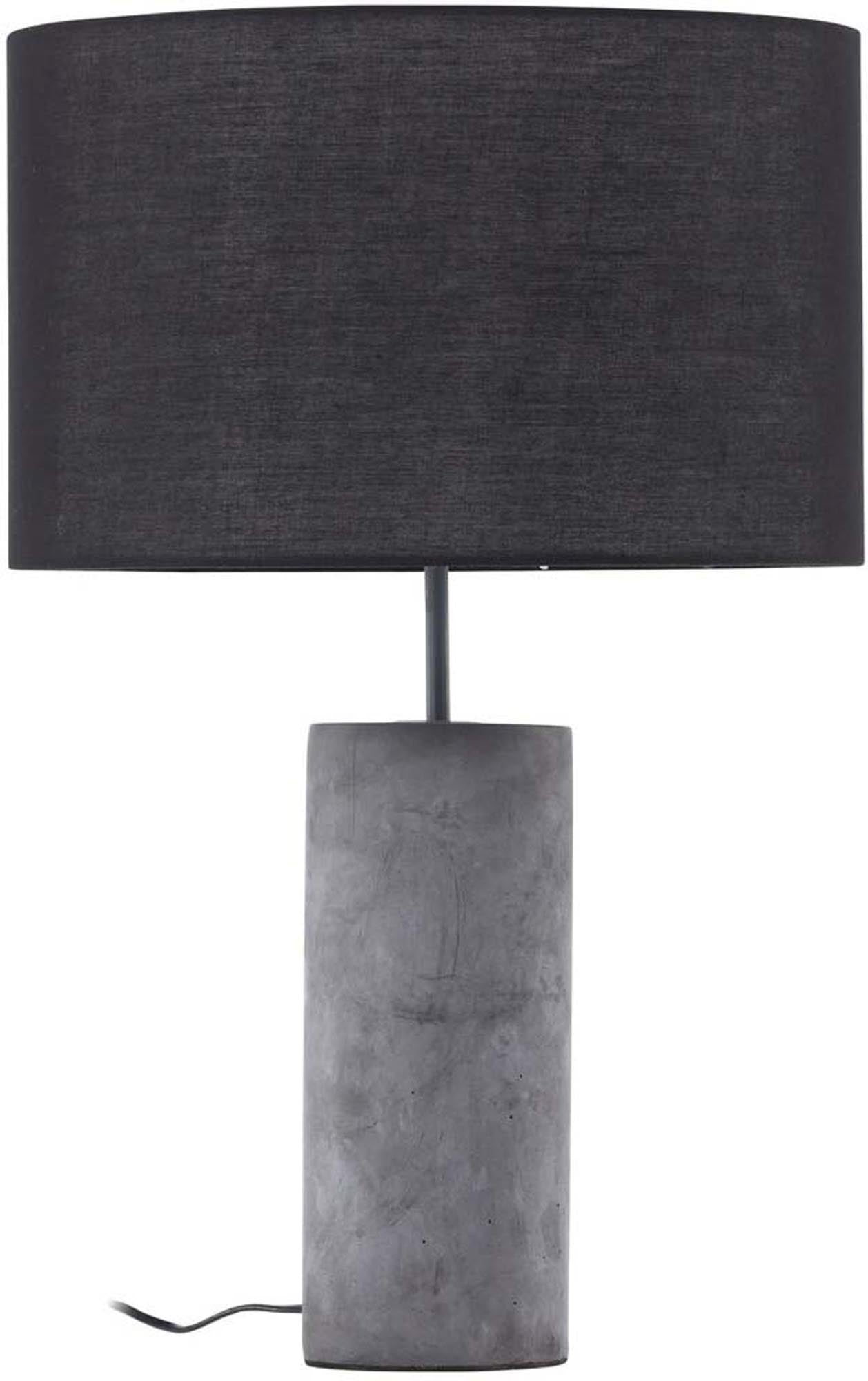 Elegante Nancy Tischleuchte mit Betonfuss und stilvollem Leinen-Schirm.