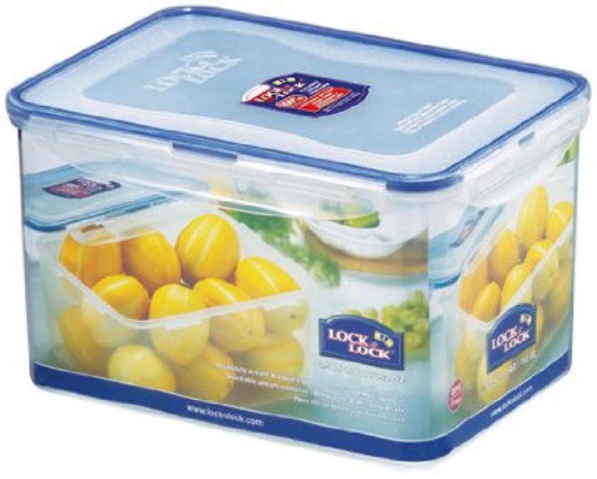 Praktische 4,5L Lock&Lock Vorratsdose: BPA-frei, luftdicht, transparent, spülmaschinenfest. Ideal für Reis, Pasta, Snacks. Masse: 24,8x18x15cm.
