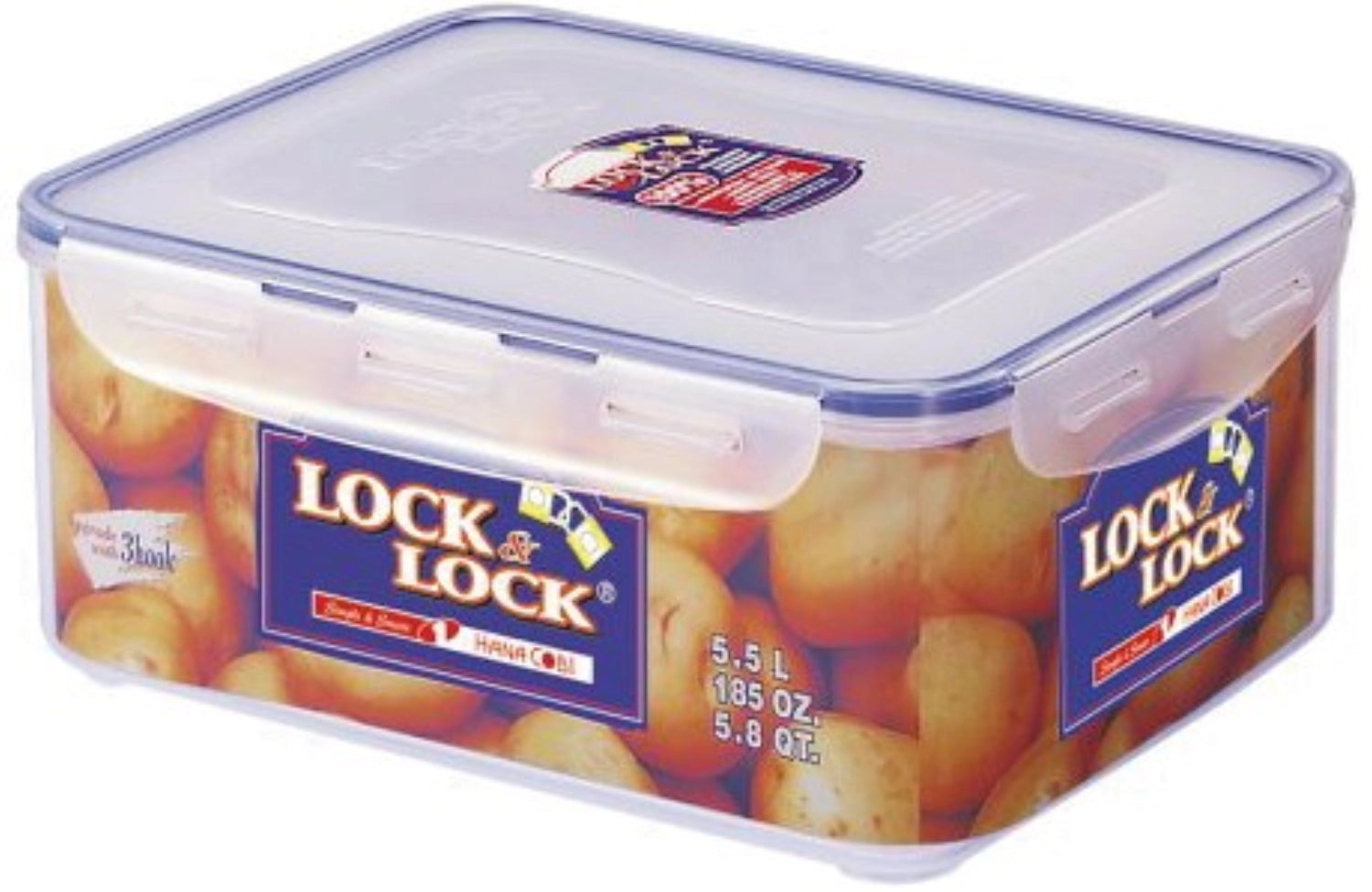 Rectangular storage jar 5.5lt with drainer insert 29.5x23x11.8cm