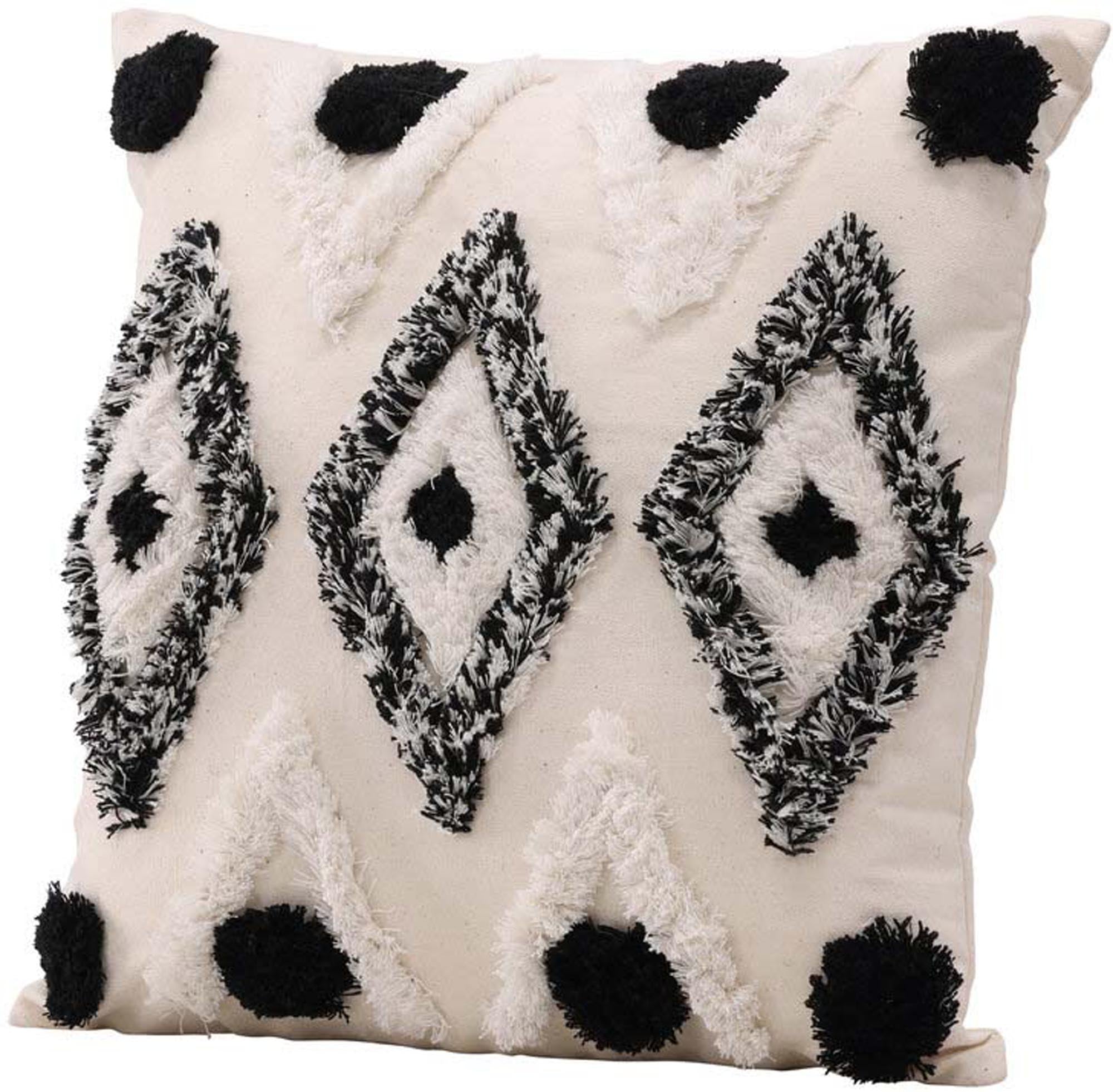 Stilvoller Kissenbezug "Melissa" von Venture Home in Schwarz und Weiß. Hochwertige Materialien für Komfort und Pflegeleichtigkeit.