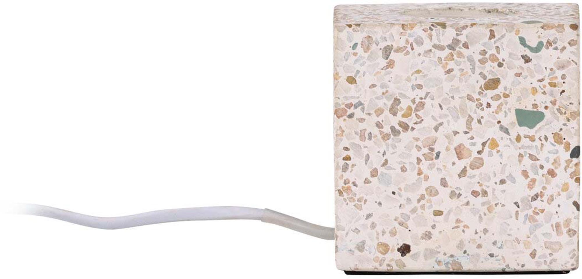 Die Rilche Tischleuchte von Venture Home: Nordisches Design, Terrazzo-Sockel, kompakt, stilvoll, ideal für moderne Räume.