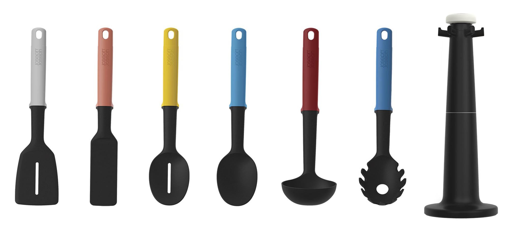 Entdecken Sie das Elevate Drehst 6tlg. KochbesteckSet von Joseph Joseph – stilvoll, platzsparend und ideal für jede moderne Küche!