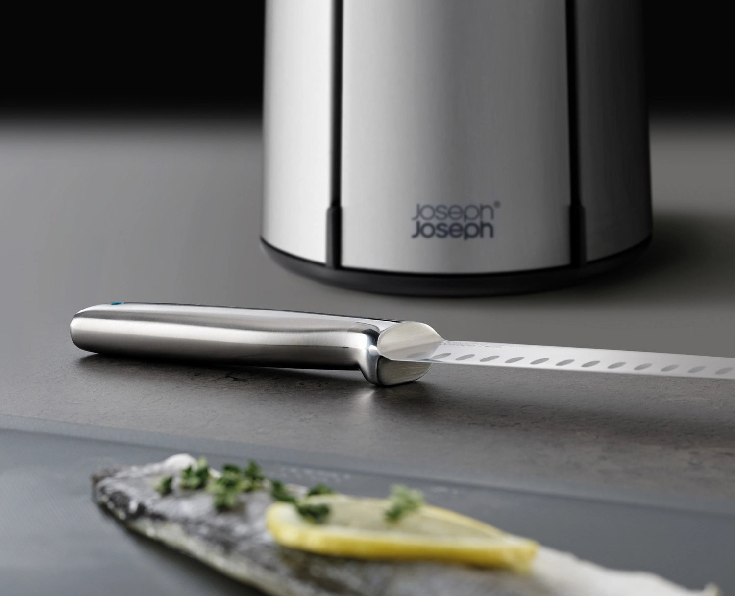 Elevate stainless steel 5-piece knife carousel - stainless steel