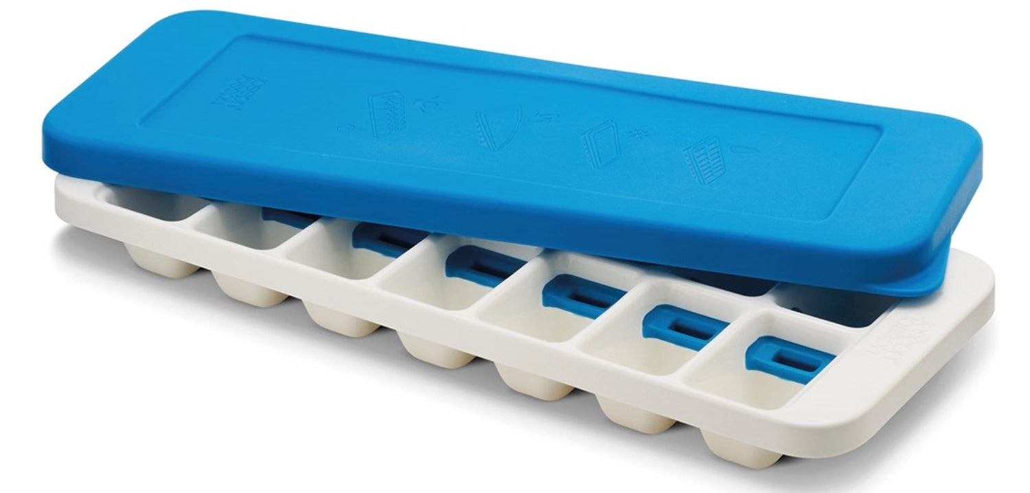 Quicksnap Plus ice cube tray, white blue, 13x32.2x3.5 cm