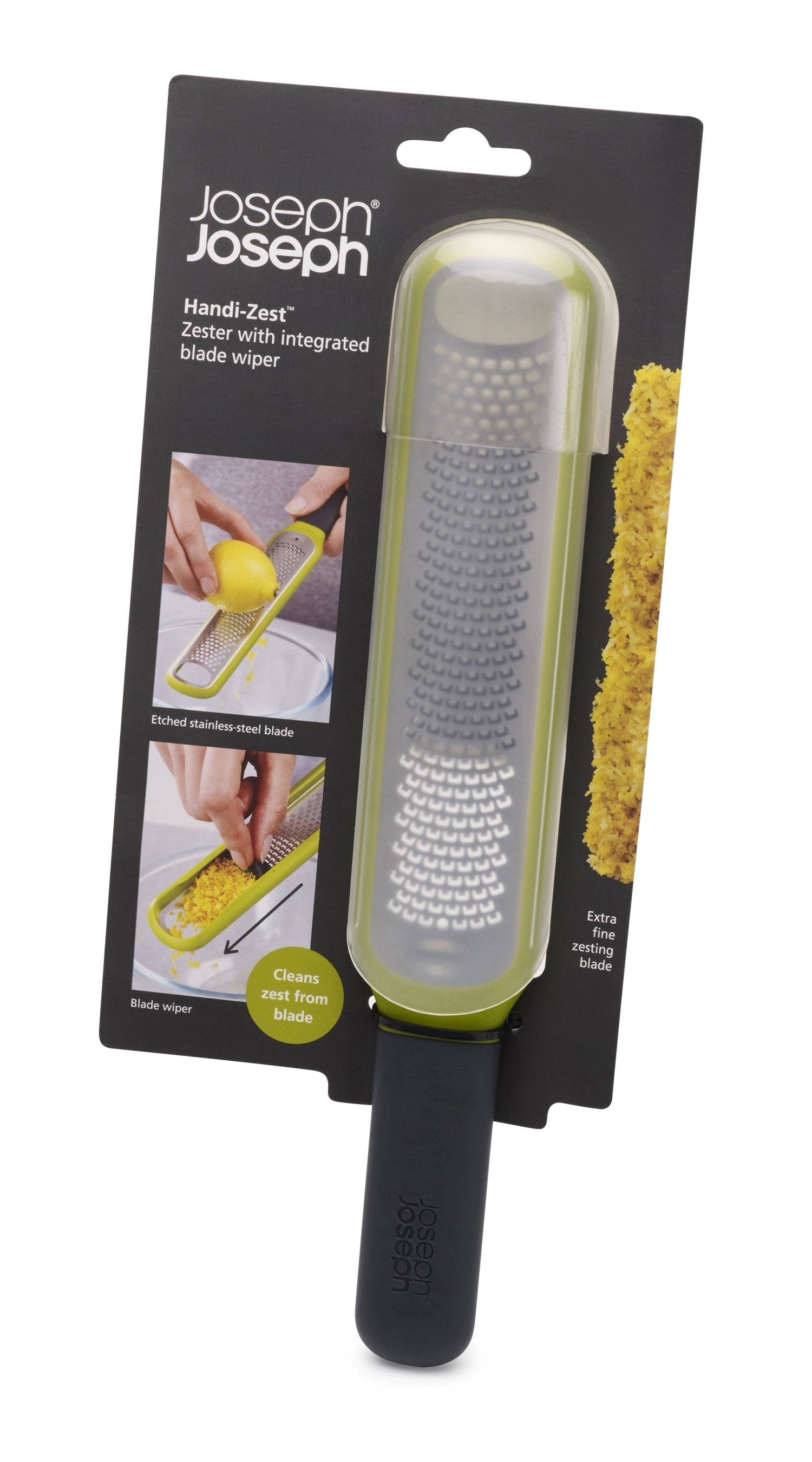 Rouf de zester handzest avec nettoyant, vert, 27,8x5x2 cm