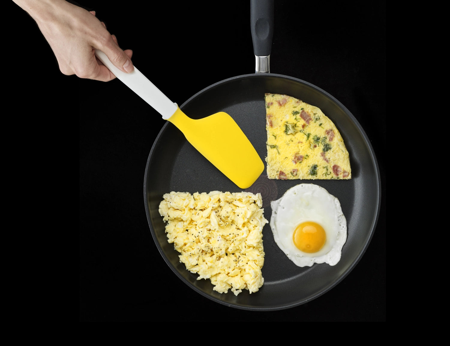 Elevate silicone egg spatula, yellow white, 31cm