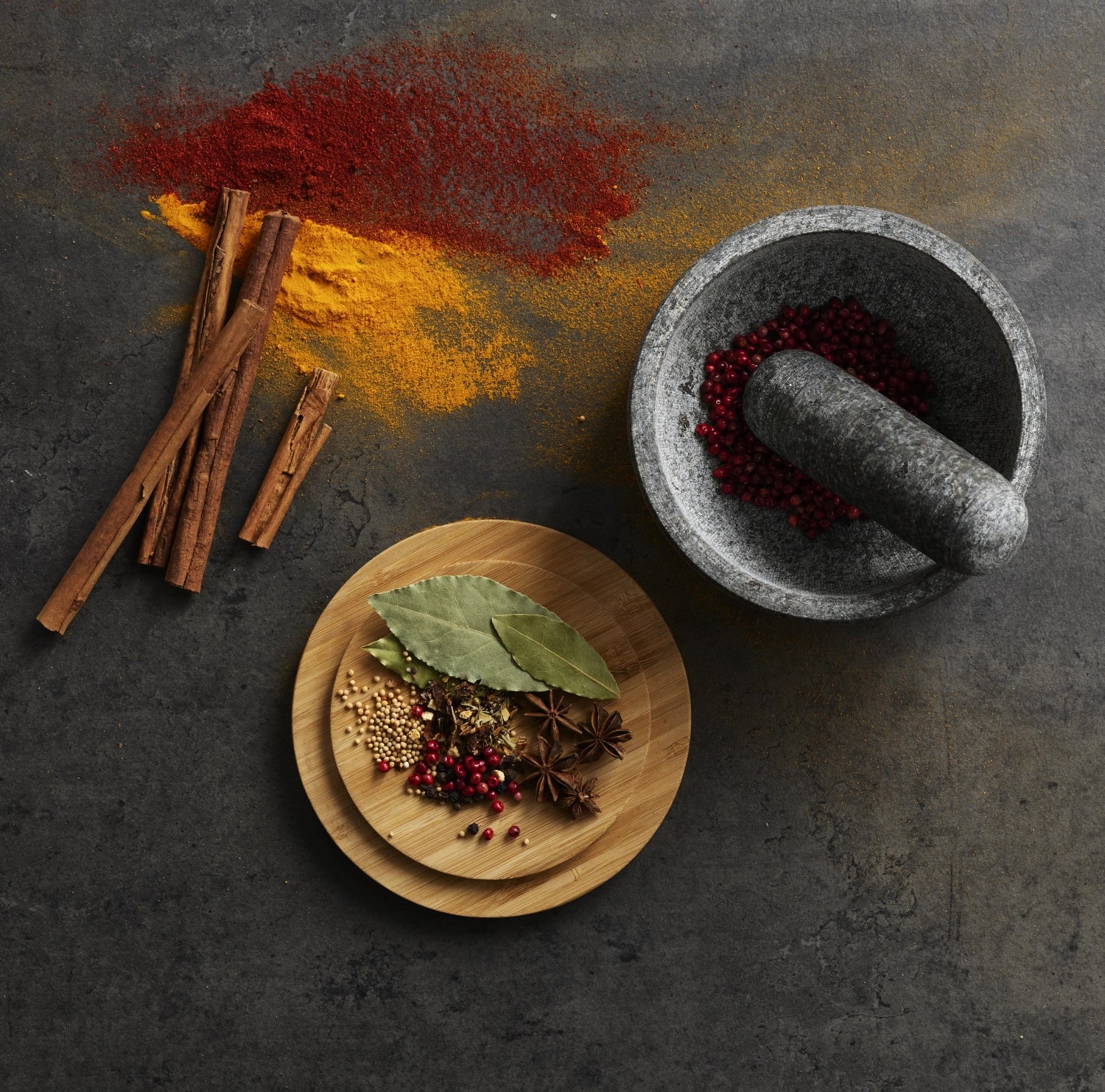 Dash Mörser Stözel en granit avec couvercle en bambou