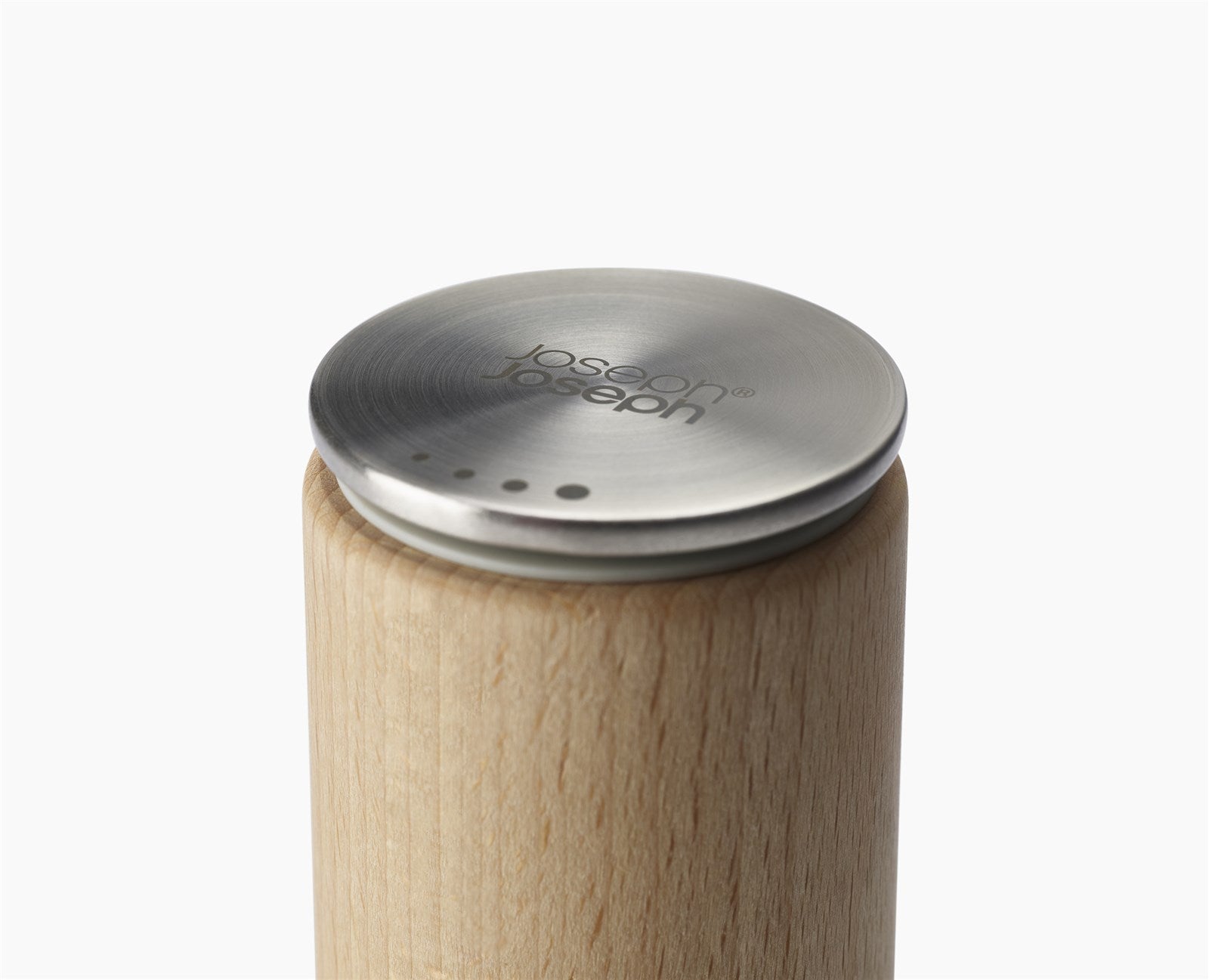 Elegante Salzmühle aus Buchenholz, die durch ihr ergonomisches Design und die innovative, krümelfreie Technik überzeugt. Ideal für jede Küche!