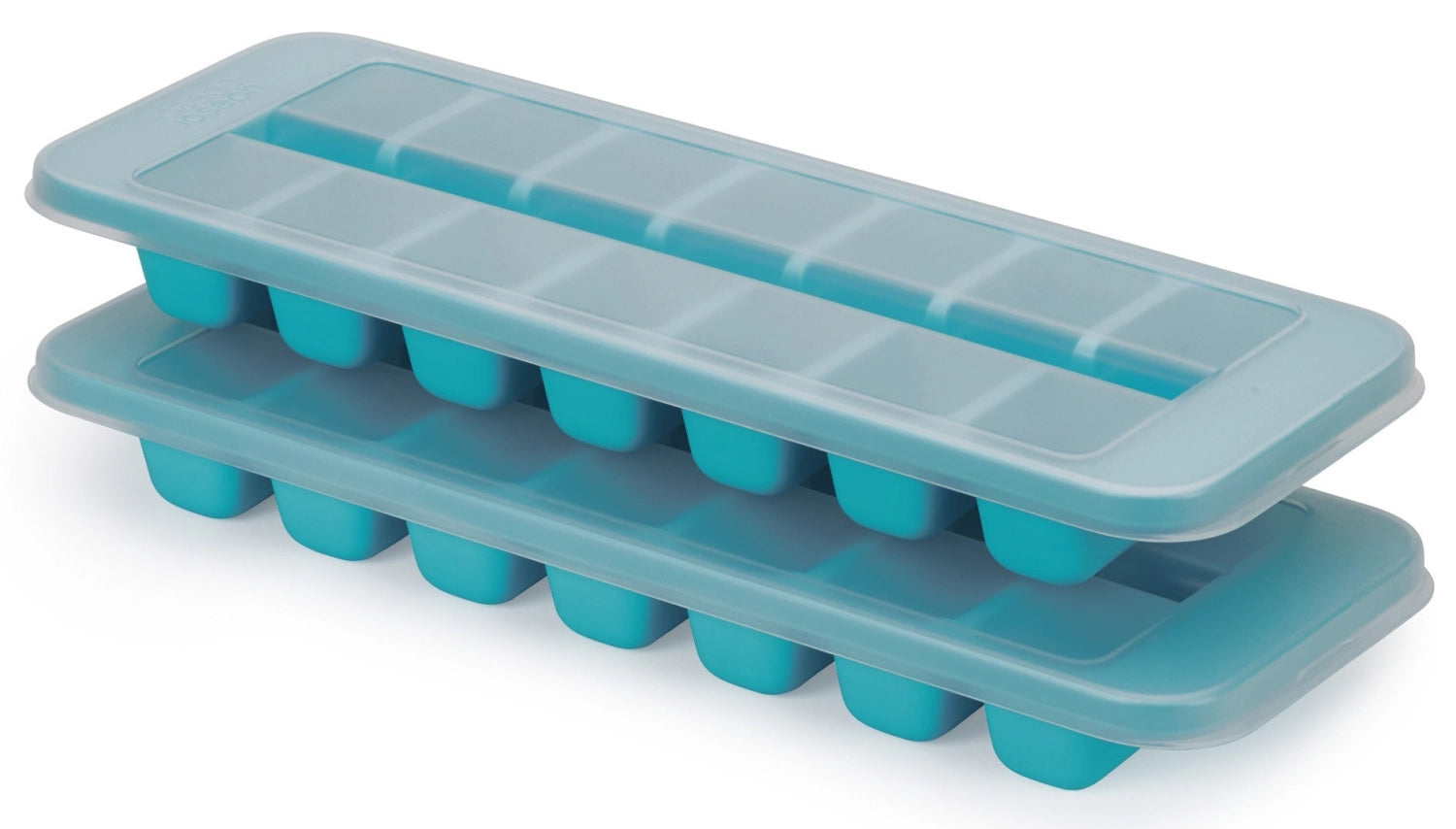 Entdecken Sie das 2er Set Flow Easy-fill Eiswürfelbehälter von Joseph Joseph – platzsparend, innovativ und ideal für Ihre Küche. Perfekte Eiswürfel ohne Spritzer!