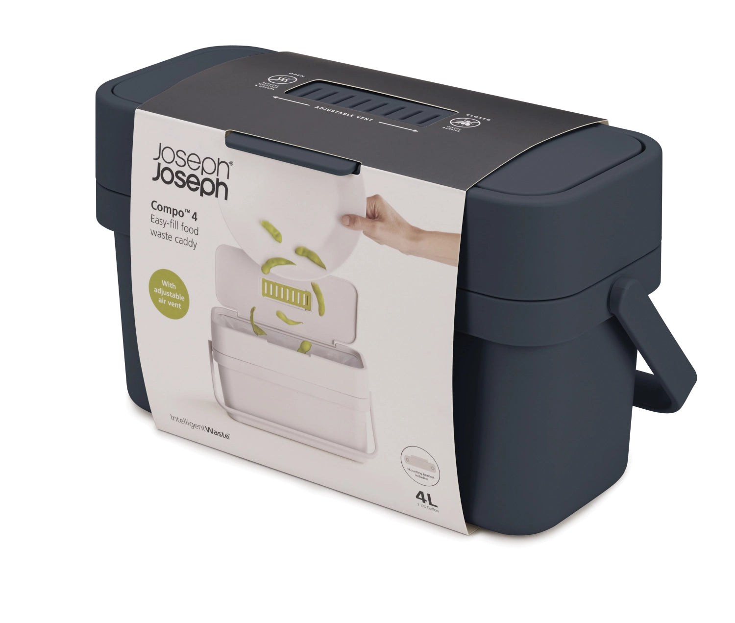 Compo 4L, contenitore compost, grafite, 18x29.6, 12,9 cm