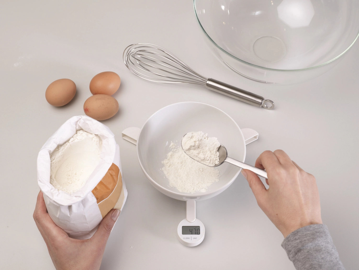 Küchenwaage TriScale faltbar weiss