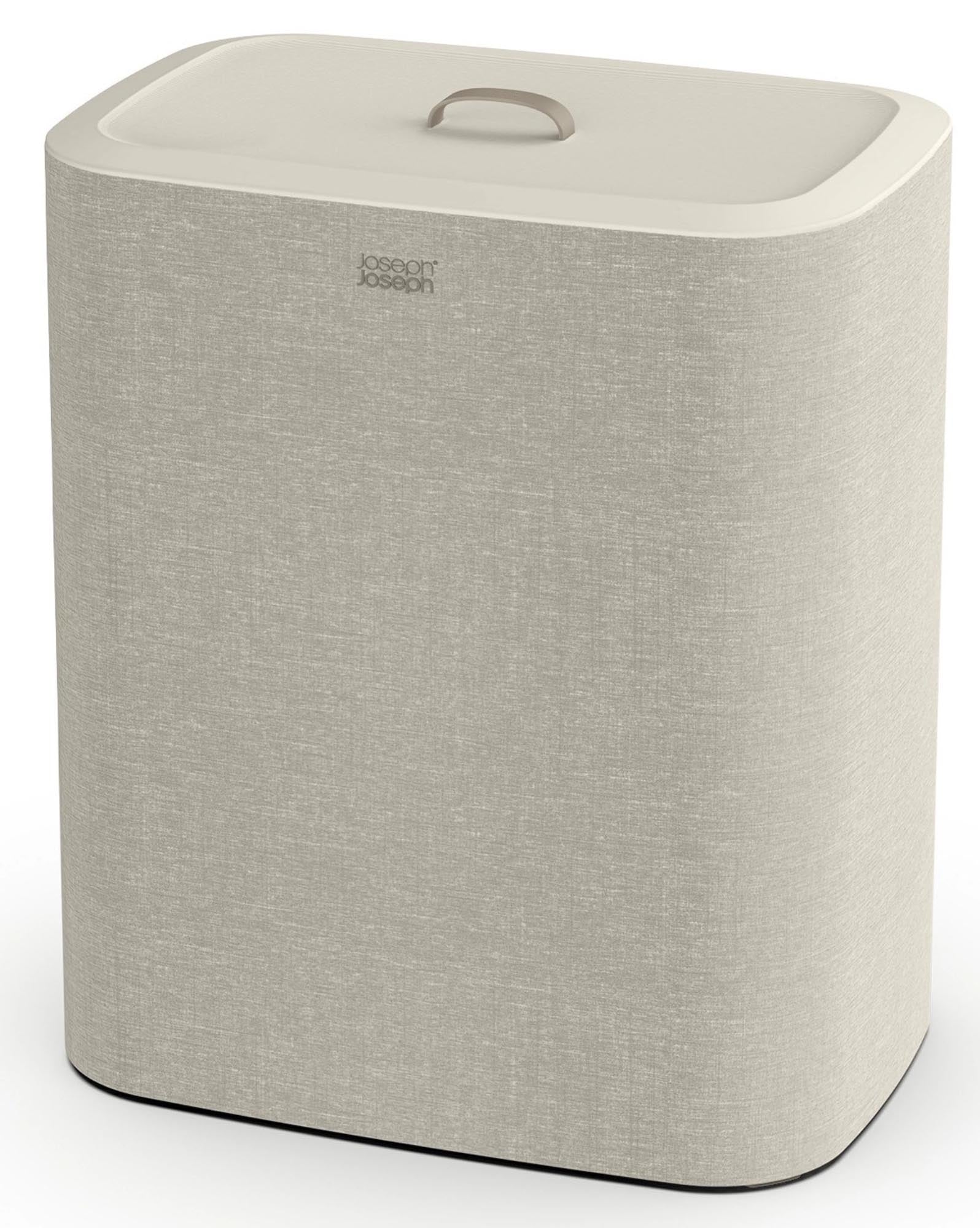 Stilvoller 90L Wäschekorb in Ecru für effiziente Wäscheaufbewahrung.