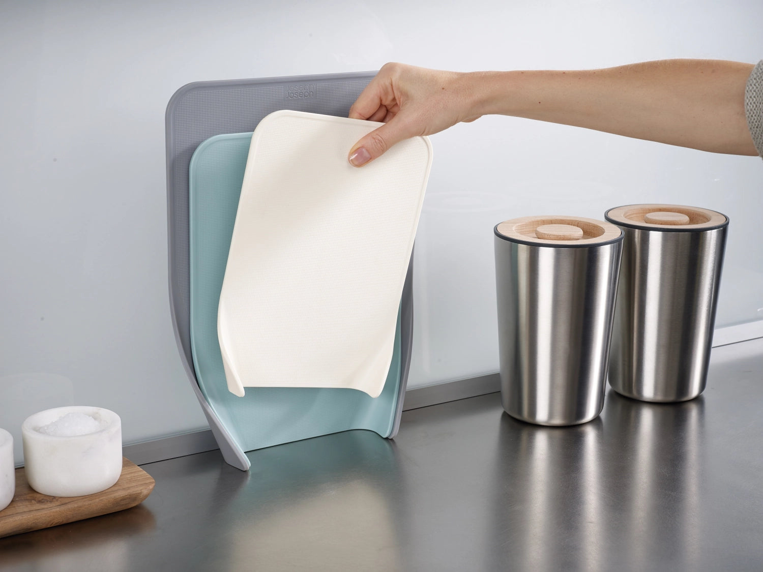 Nest gray blue opal cutting boards, 3-piece, 25.5x34x5.5cm