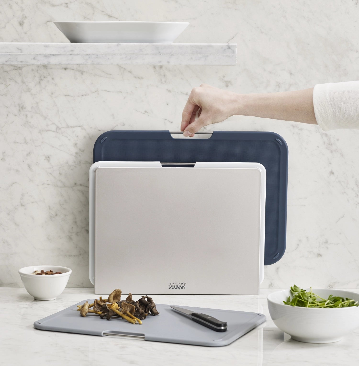 Nest grau gross Schneidebrett, 26x35.5x7.2cm