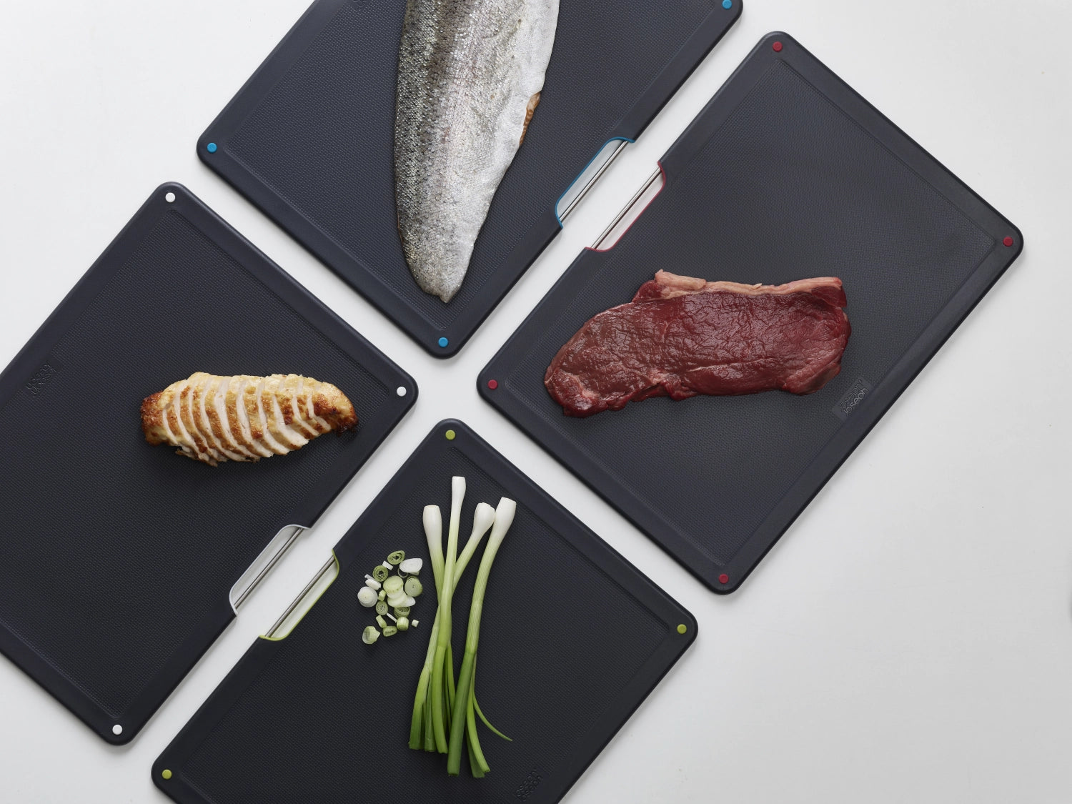Folio Steel 4-part cutting board set-stainless steel