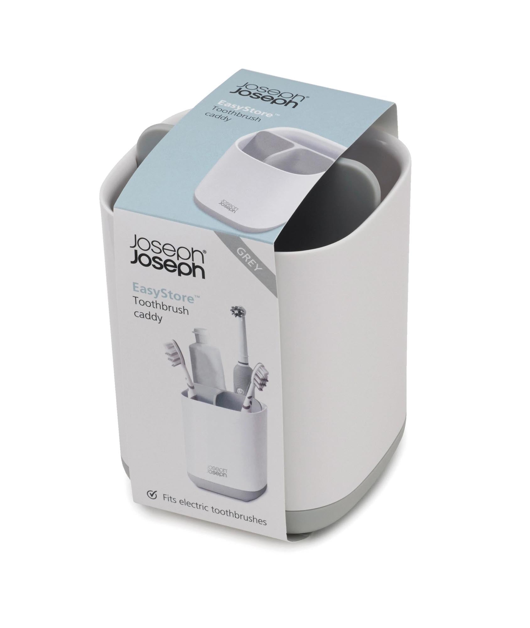 Praktischer Zahnbürstenhalter von Joseph Joseph für 4 Zahnbürsten. Modernes Design, hygienisch und einfach zu montieren – perfekt für Ihr Bad!