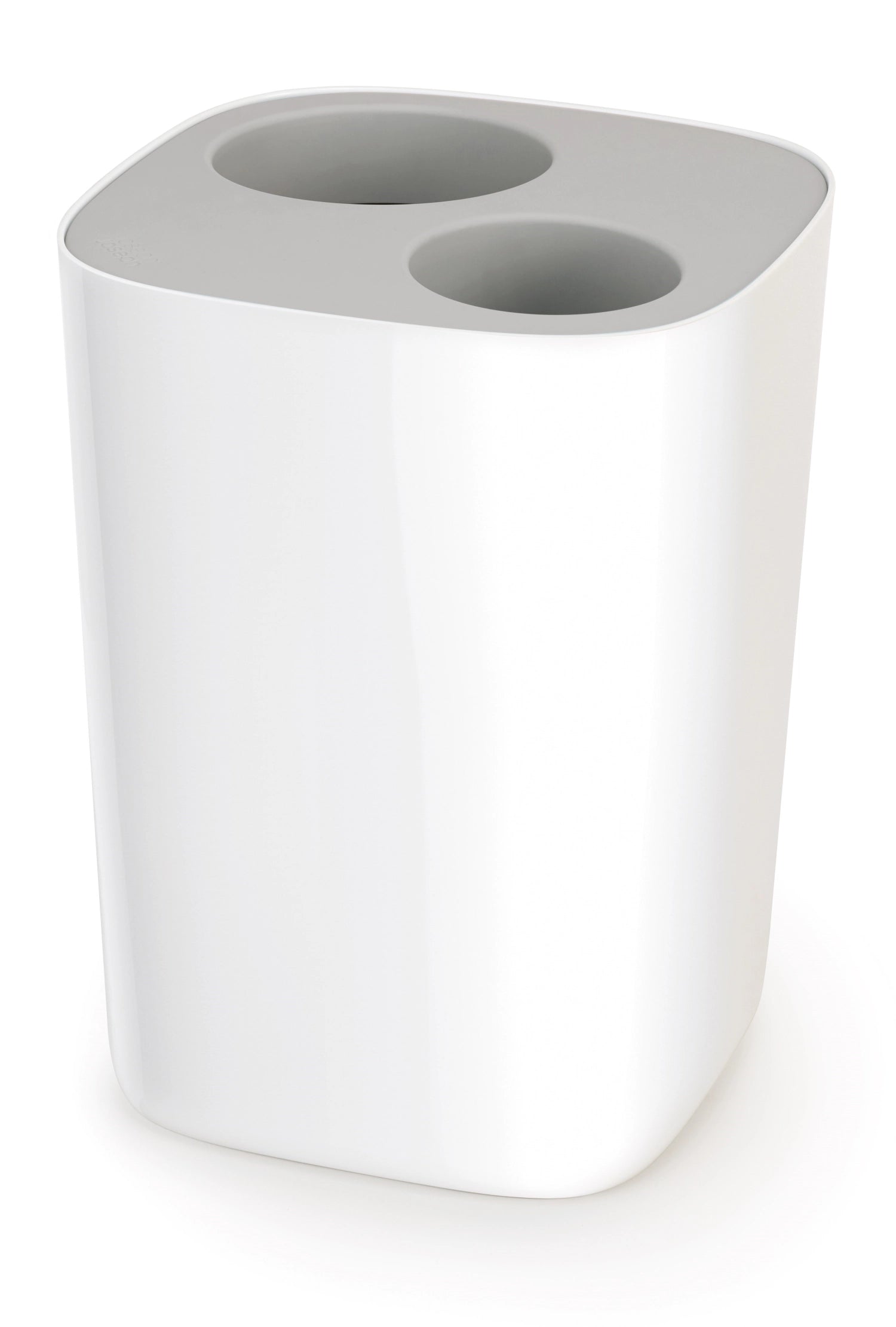 Split Trenn-Abfallbehälter weiss grau, 19x18.9x27.9 cm - KAQTU Design