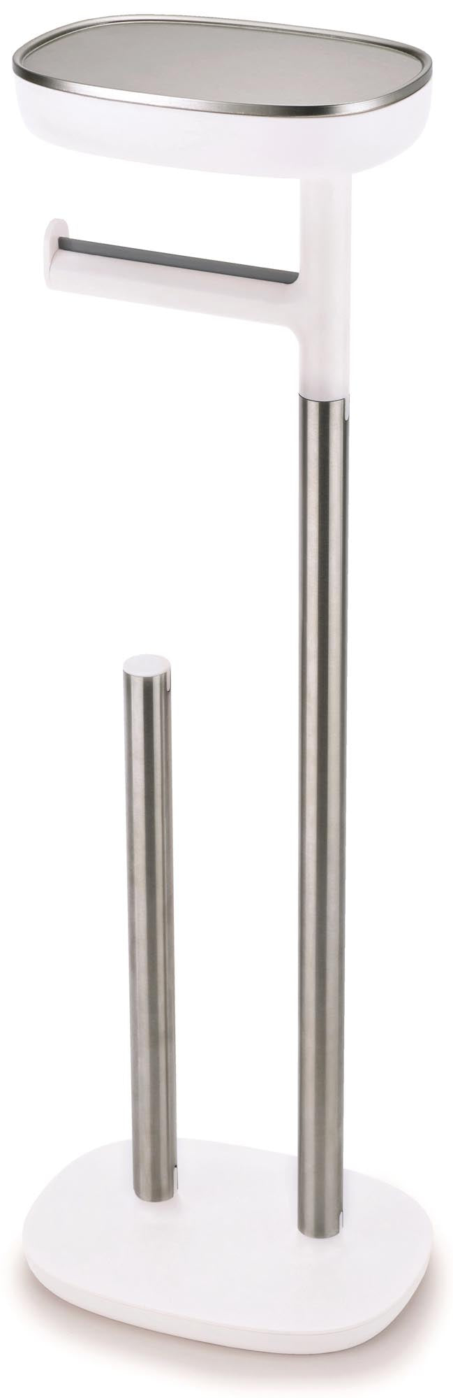 Moderner Toilettenpapier-Ständer von Joseph Joseph: platzsparend, stabil, aus ABS, Silikon & Edelstahl. Perfekt für jedes Bad.