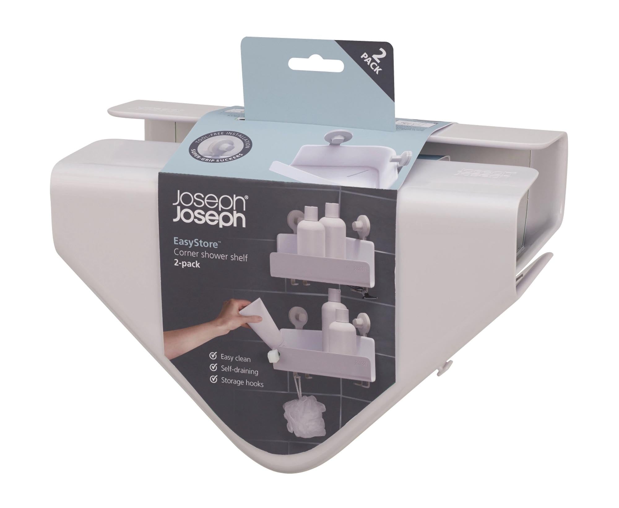 Stilvolle Eck-Duschablage im 2er-Set für mehr Ordnung im Bad.