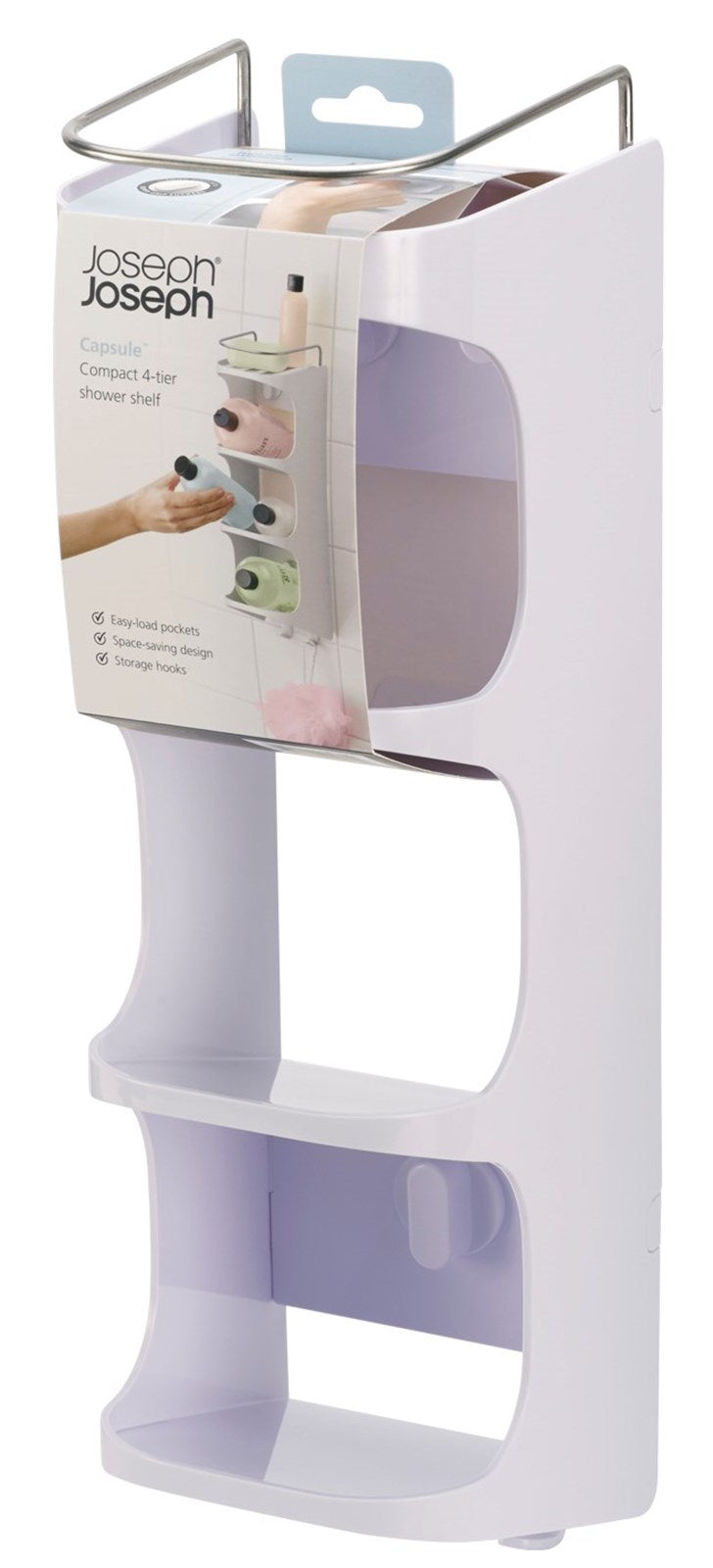 Kompaktes Duschregal von Joseph Joseph: 4 Stufen für optimale Organisation, wasserabweisend und elegant – ideal für jedes Badezimmer!