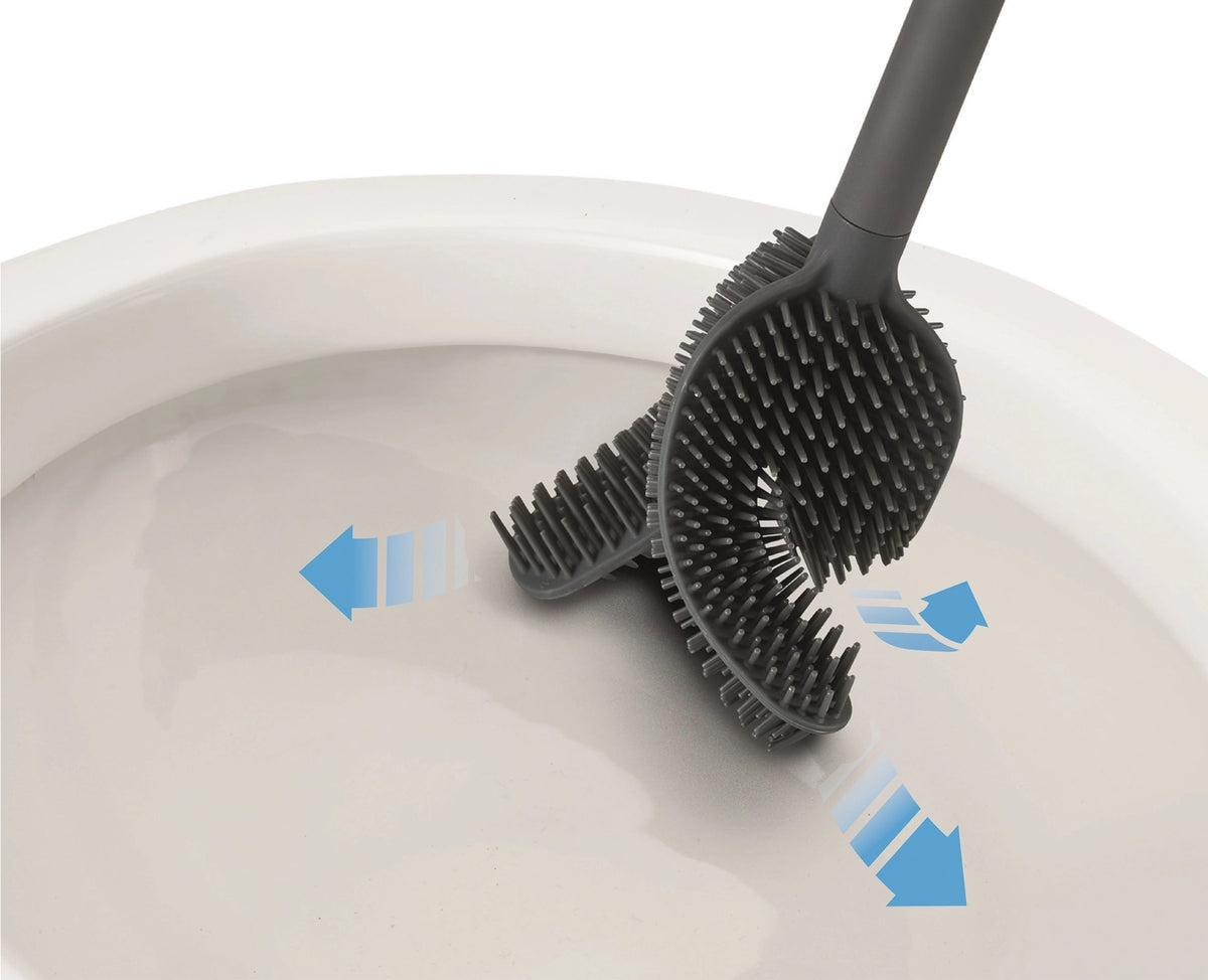 Flex 360 Luxe WC Bürste Edelstahl in Grau präsentiert im Onlineshop von KAQTU Design AG. Toilettenartikel ist von Joseph Joseph