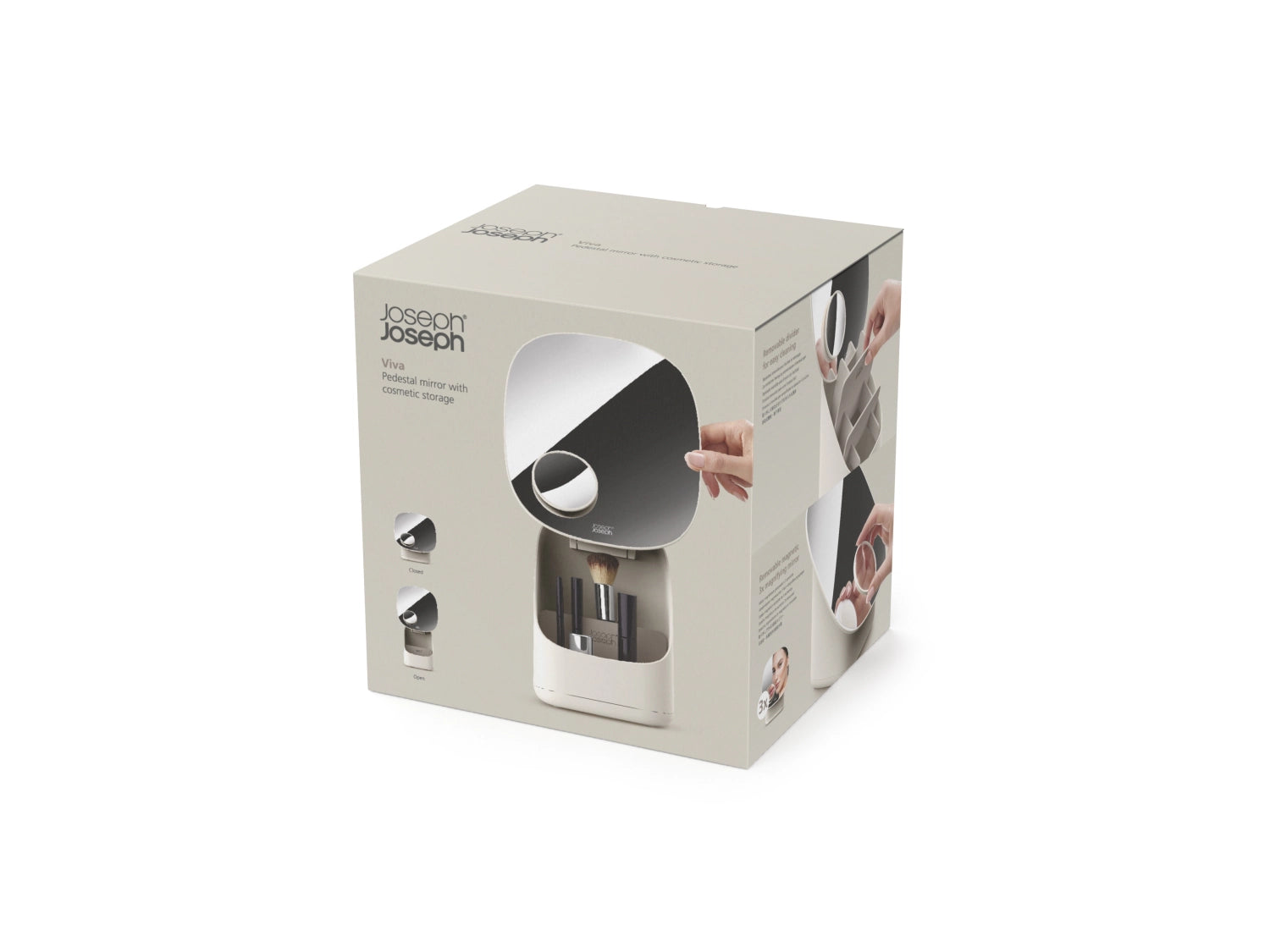 Viva Sockelspiegel mit kosmetischem Organizer, 21x18.5x23cm