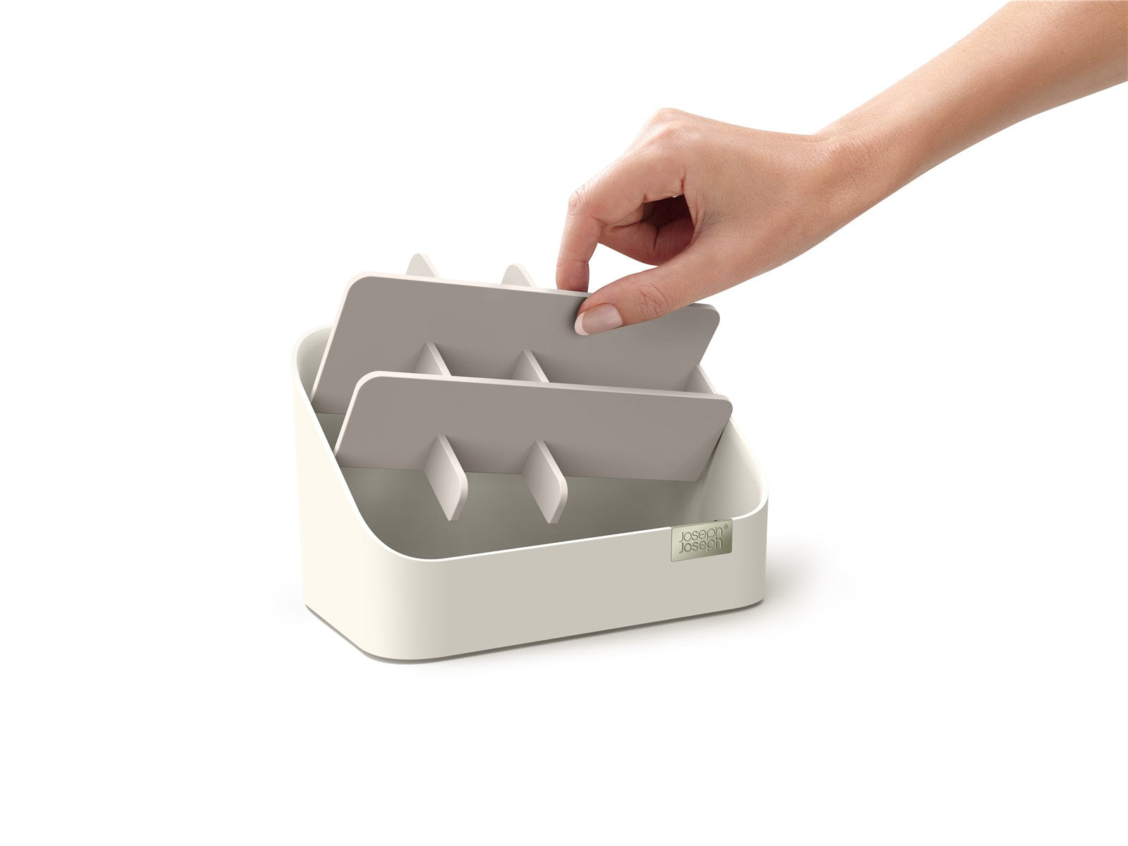 Praktischer Kosmetik-Organizer von Joseph Joseph mit gestuftem Design, perfekt für Make-up und Pflege, Masse: 18x10.7x11cm.