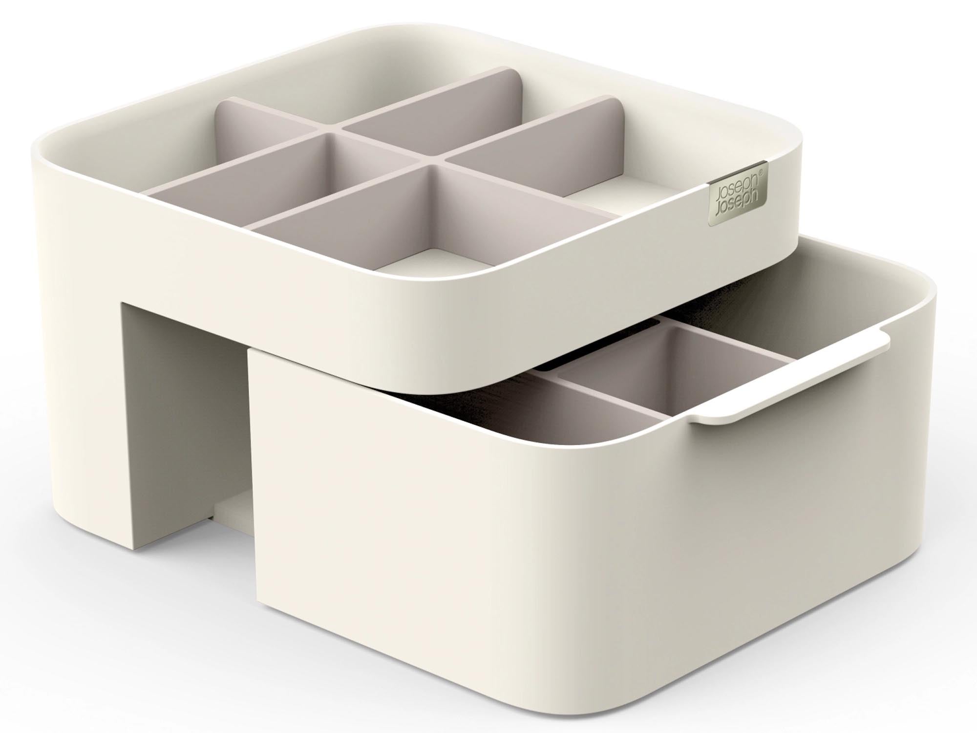 Viva Kosmetischer Organizer mit Schublade, 18.5x19.5x12cm in Beige präsentiert im Onlineshop von KAQTU Design AG. Badzubehör ist von Joseph Joseph