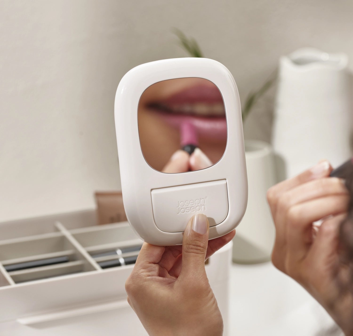 Viva Grosser kosmetischer Organizer mit abnehmbarem Spiegel