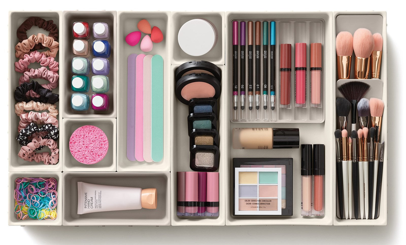 Viva 12 tlg. Makeup Organiser Set von Joseph Joseph: Praktische und elegante Lösung zur perfekten Organisation Ihrer Kosmetikprodukte.