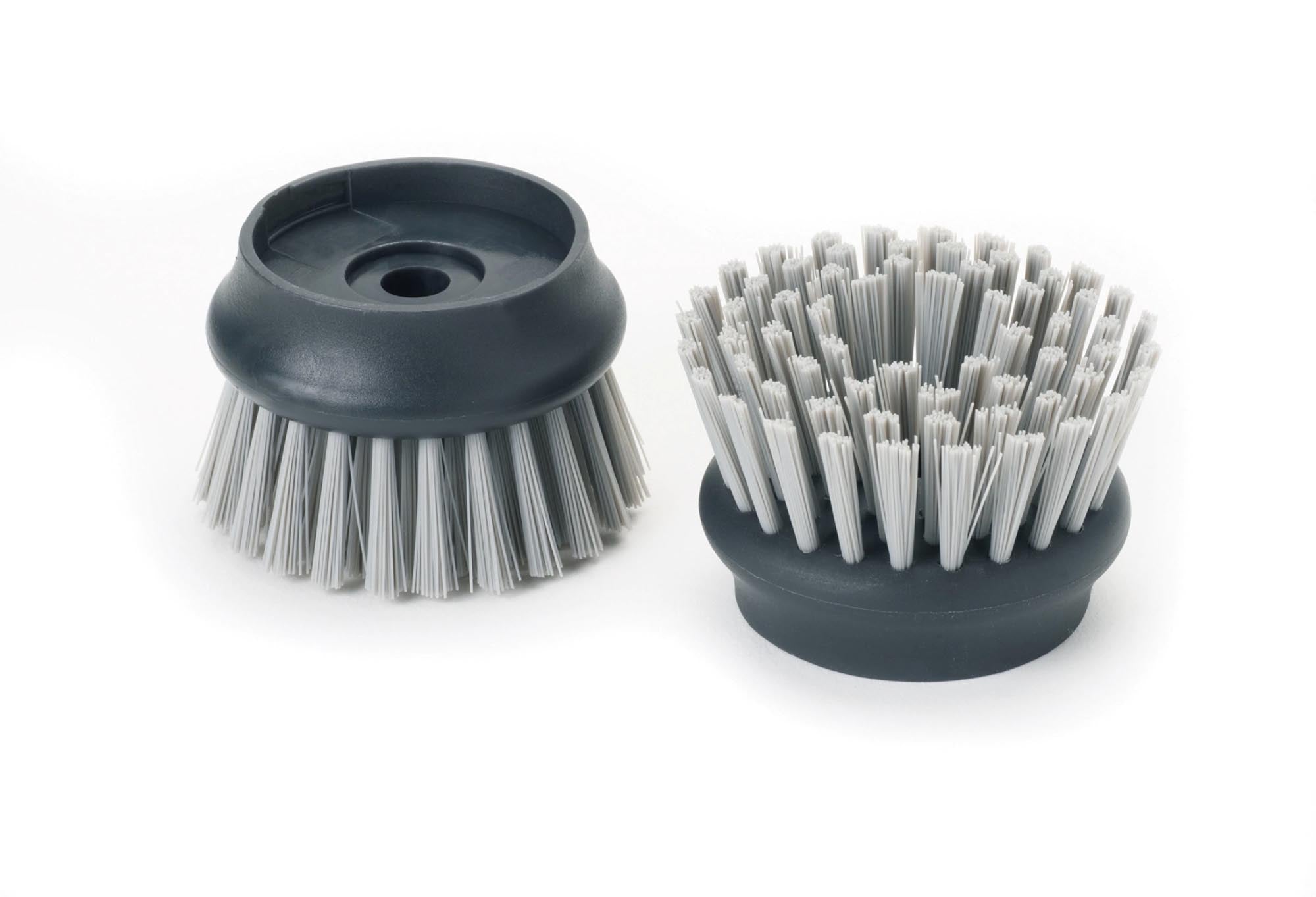 Effiziente, ergonomische PalmScrub Bürste in Grau: robust, kompakt, ideal für Geschirr und Pfannen. Perfekt für jede Küche!