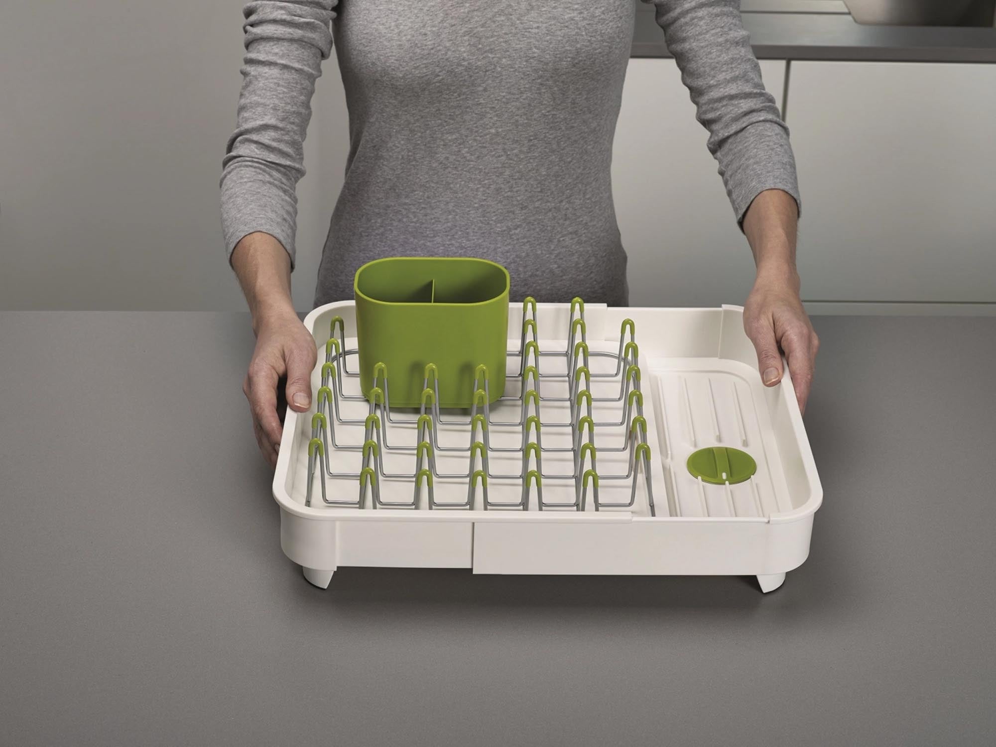 Flexibles, graues Abtropfgitter von Joseph Joseph, ideal für jede Küche.