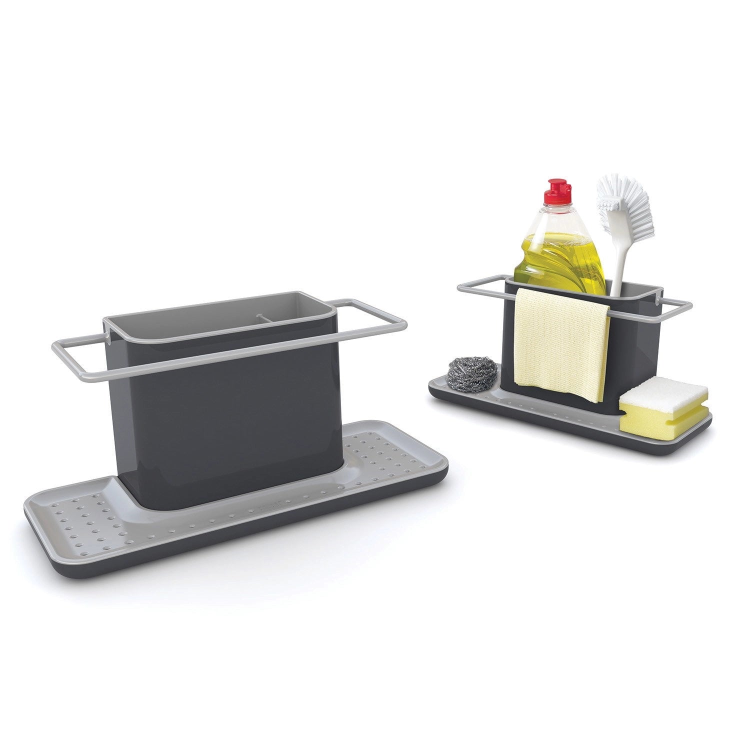 Puits caddy grand, gris 30,5x13x14.2 cm