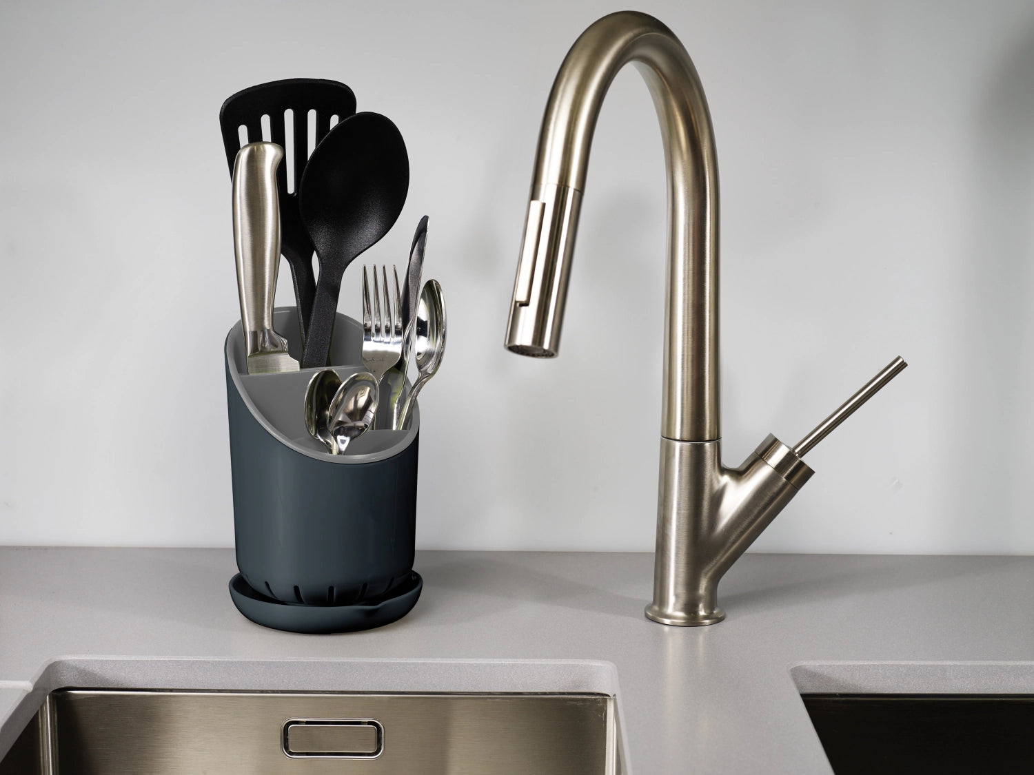 Dock Abtropfbehälter f. Küchenhelfer, grau grau, 12x19 cm