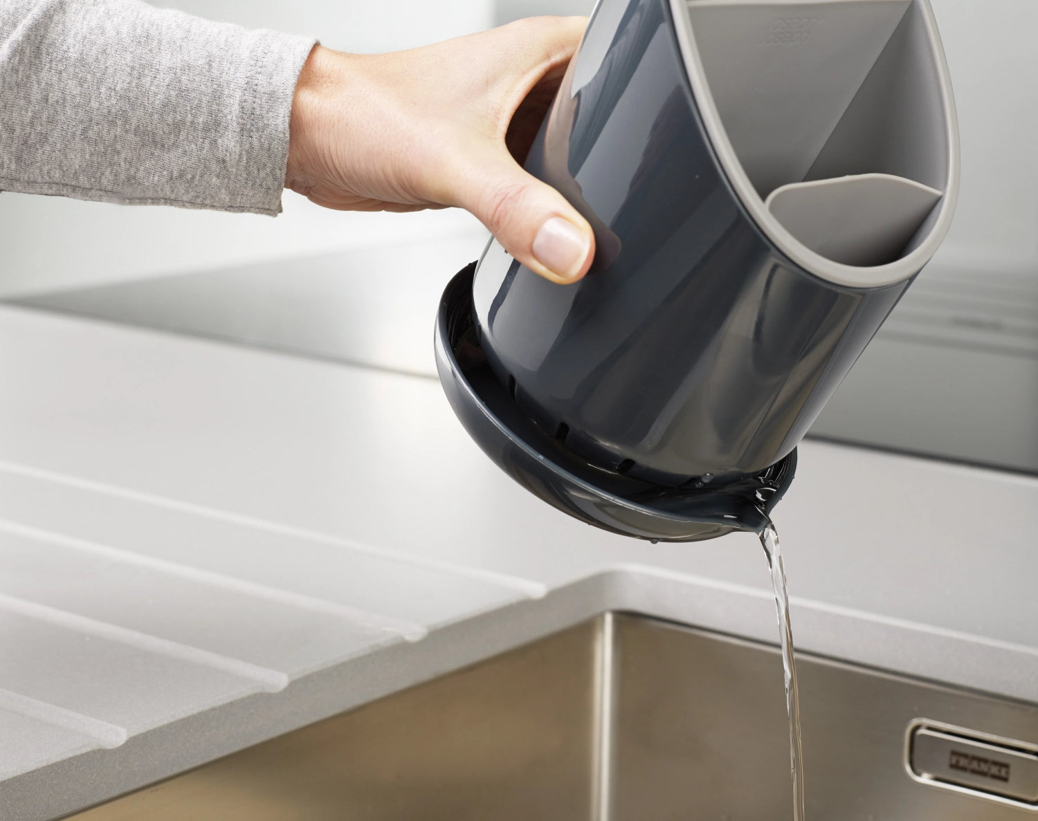 Dock Abtropfbehälter f. Küchenhelfer, grau grau, 12x19 cm