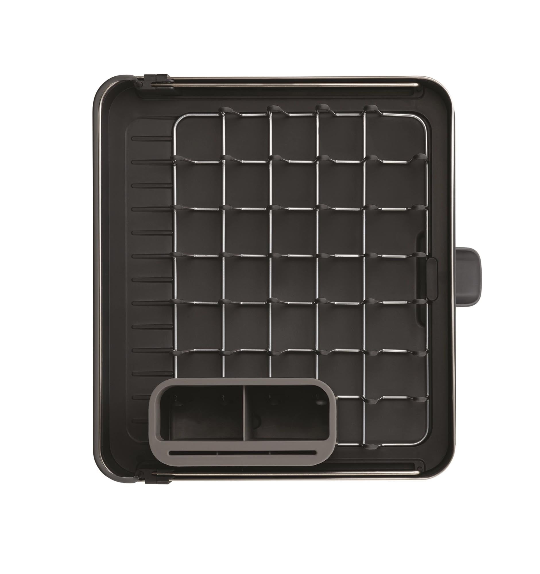 Praktischer Abtropfgestell in Grau mit ausziehbarem Design.