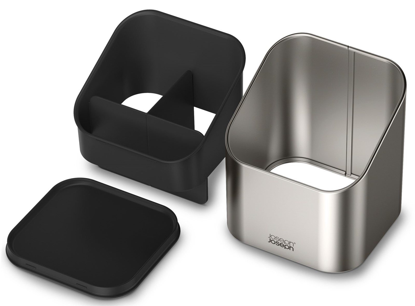 Eleganter Utensilienbehälter aus Edelstahl von Joseph Joseph: Modernes Design, langlebige Materialien und praktische Aufbewahrungslösungen für Ihre Küche.